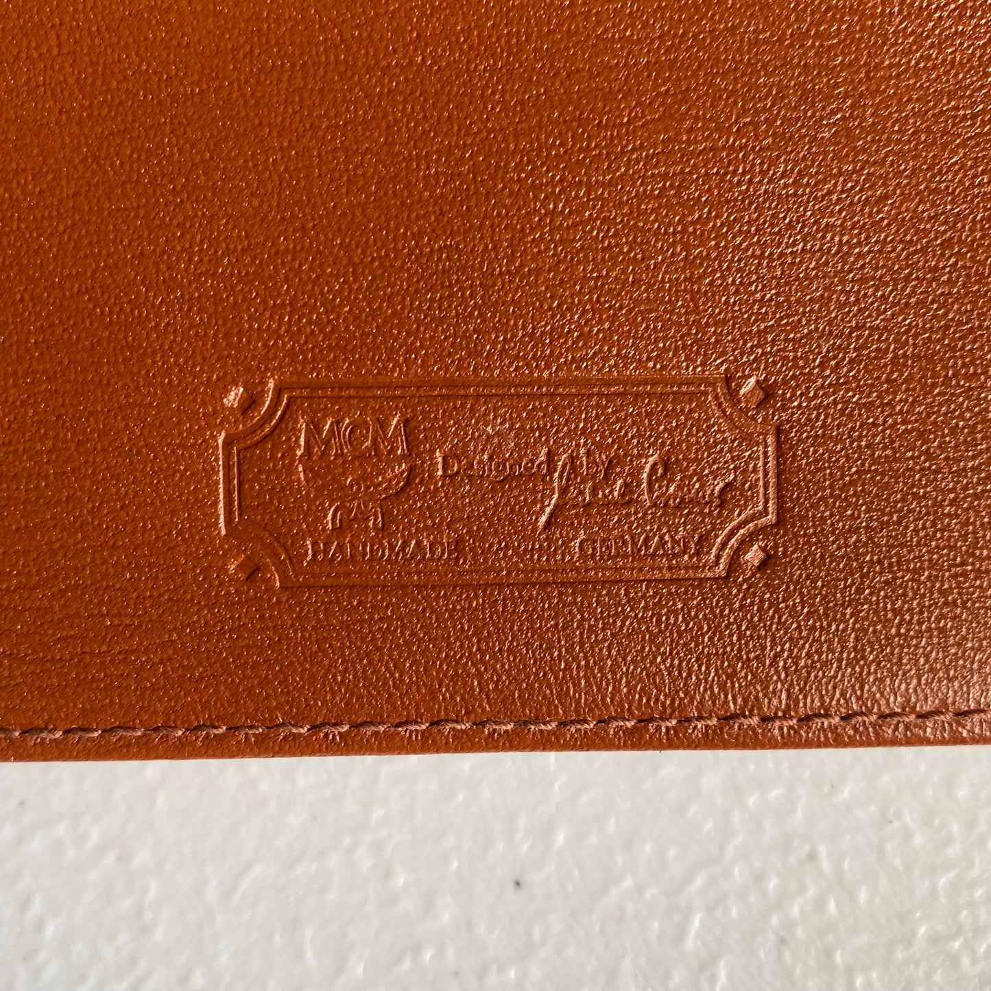 MCM logo cognac long wallet Authentic with COA
