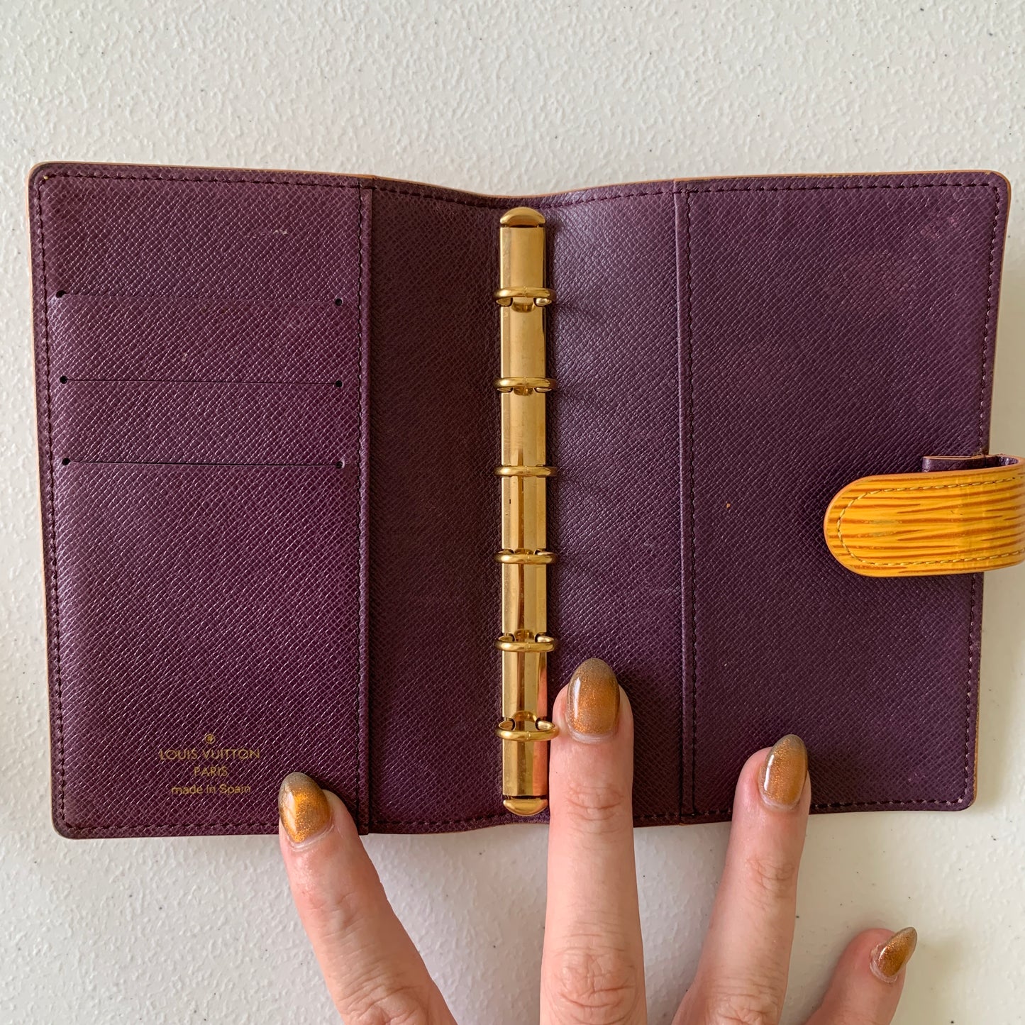 Louis Vuitton yellow Epi leather Agenda Ca1916 authentic with COA5.9x4.2