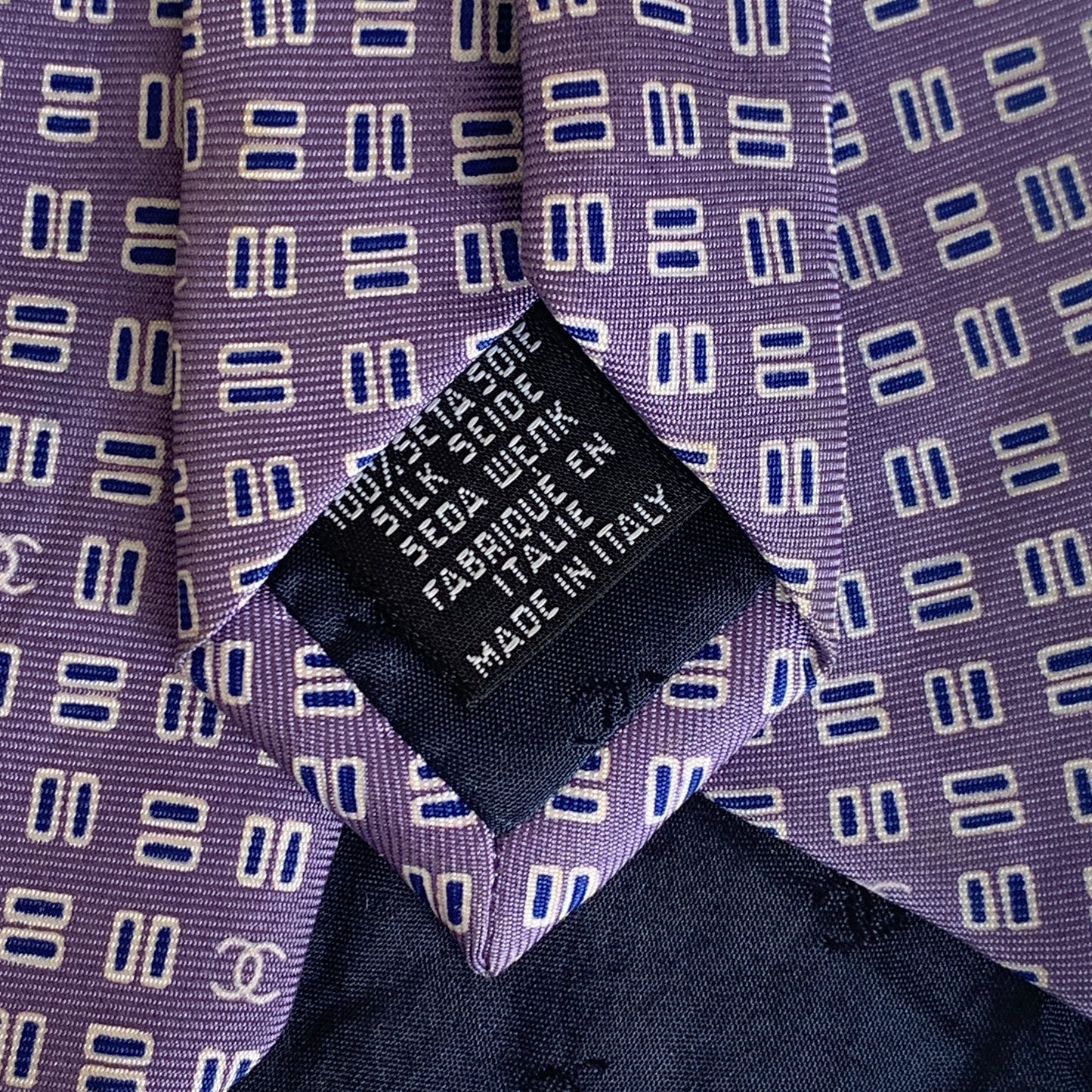 Chanel coco mark silk Neck tie authentic with COA