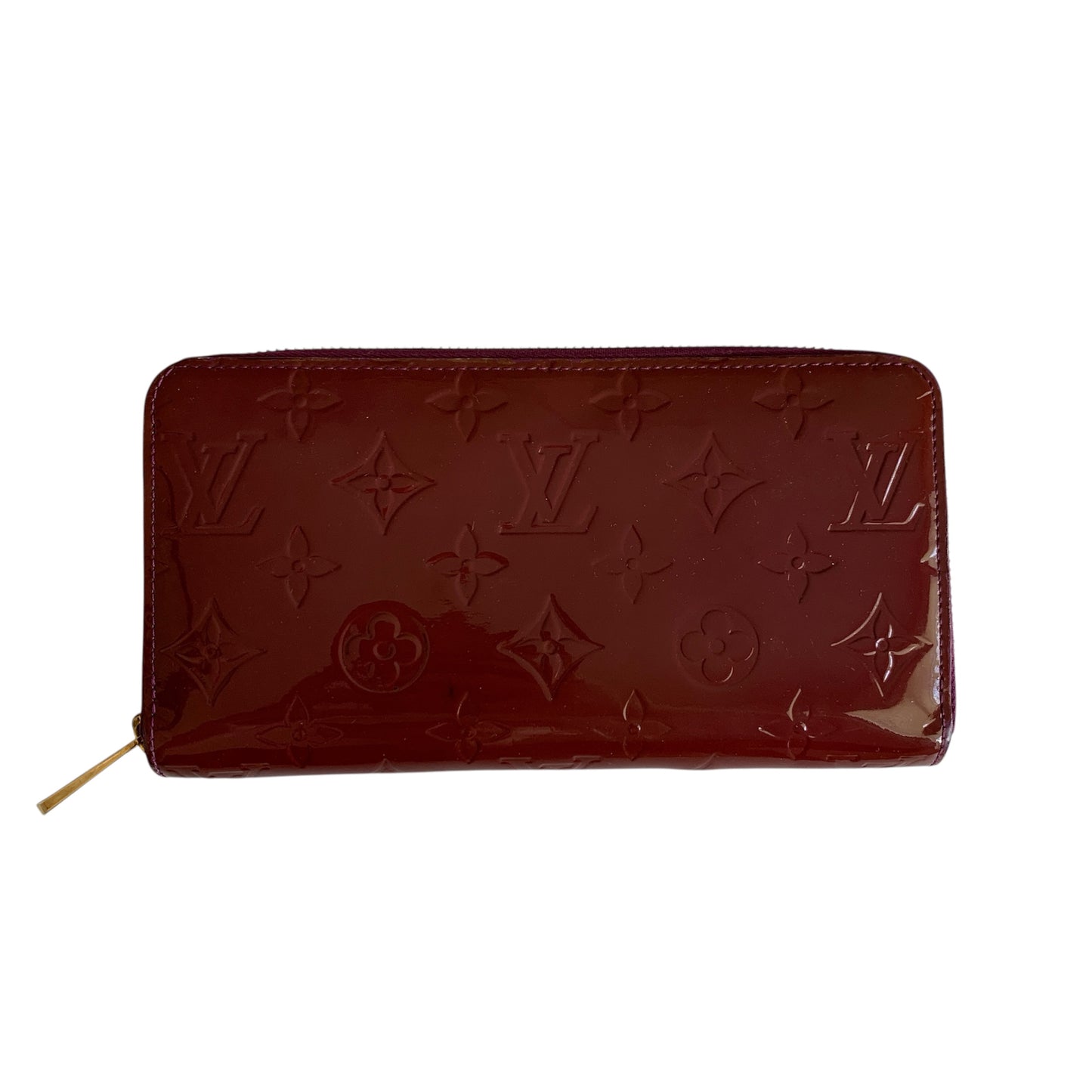Louis Vuitton monogram burgundy vernis long wallet CA1024 authentic with COA box