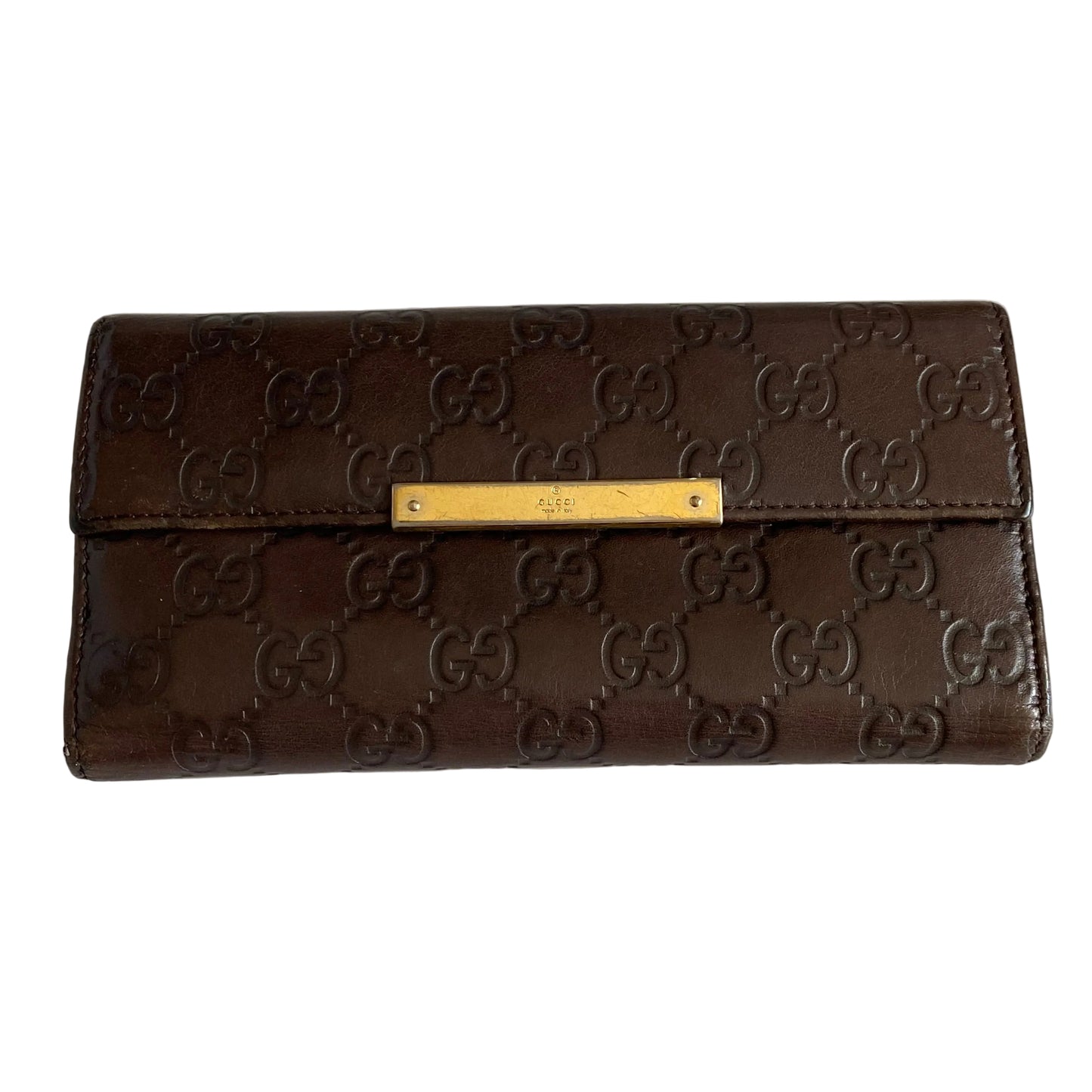 Gucci monogram leather long wallet authentic with coa