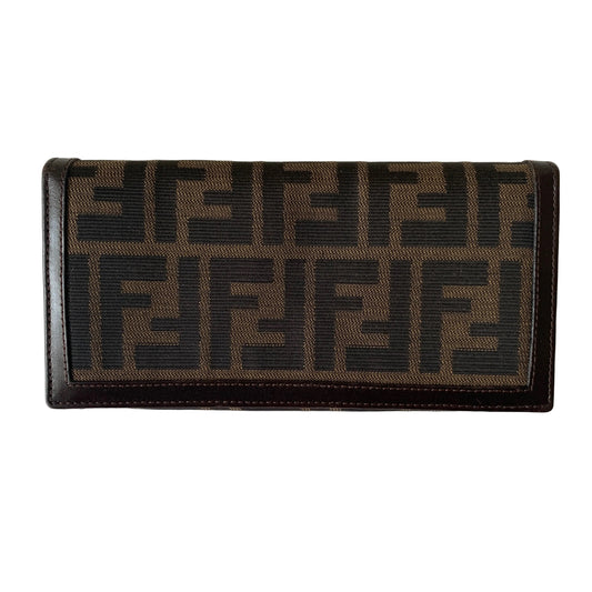 Fendi zucca monogram long wallet authentic with COA and box