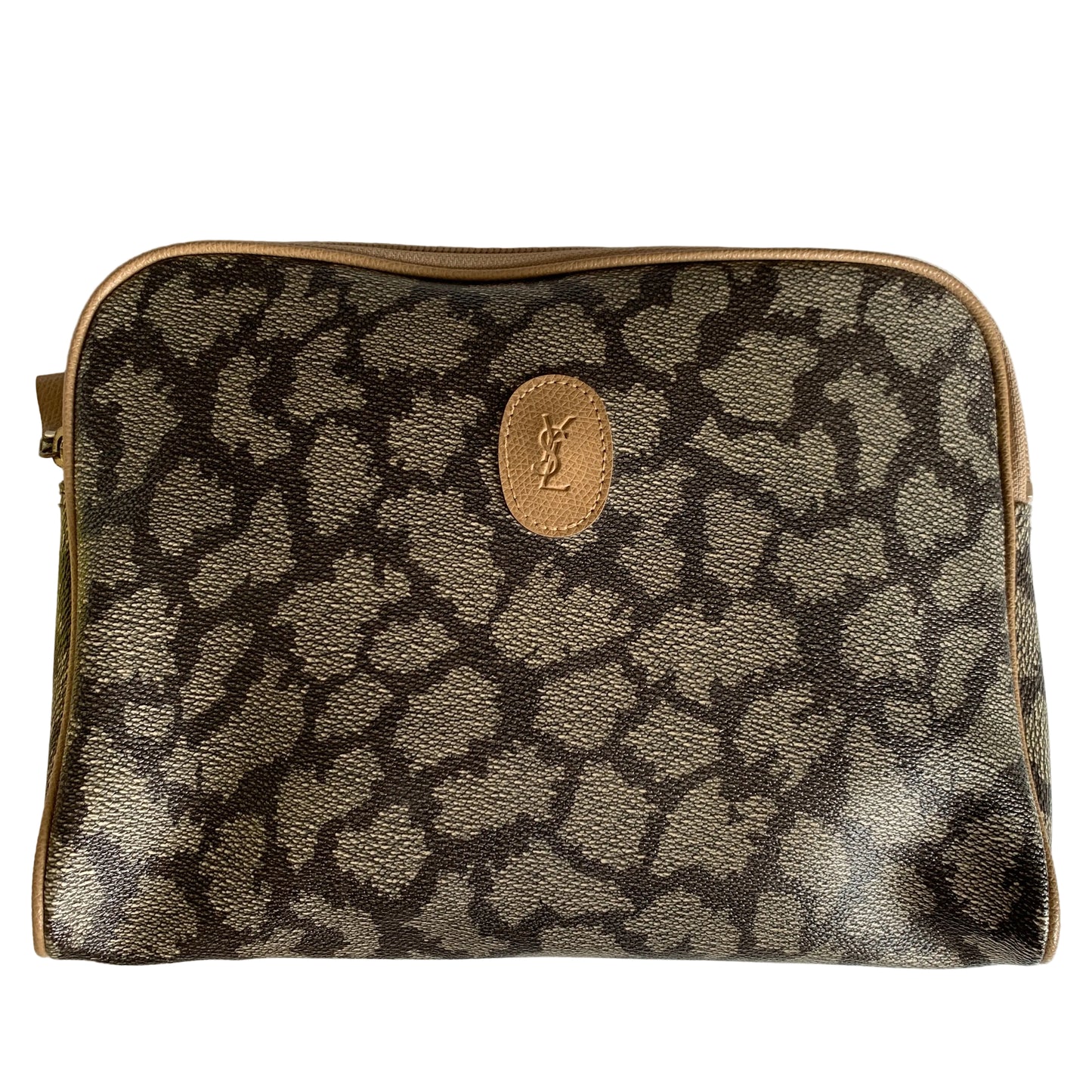 Yves Saint Laurent vintage ysl logo pouch authentic with COA 10.5x8x2.5