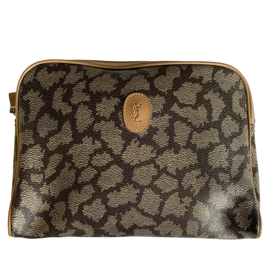 Yves Saint Laurent vintage ysl logo pouch authentic with COA