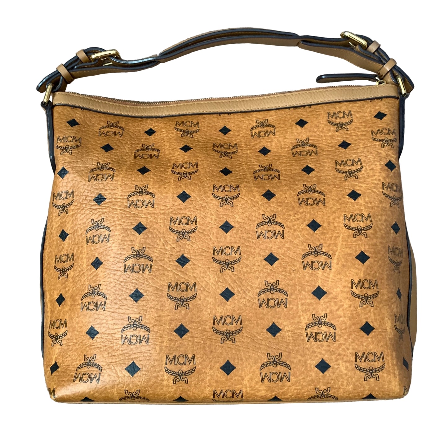 MCM cognac visetos shoulder bag Authentic with COA