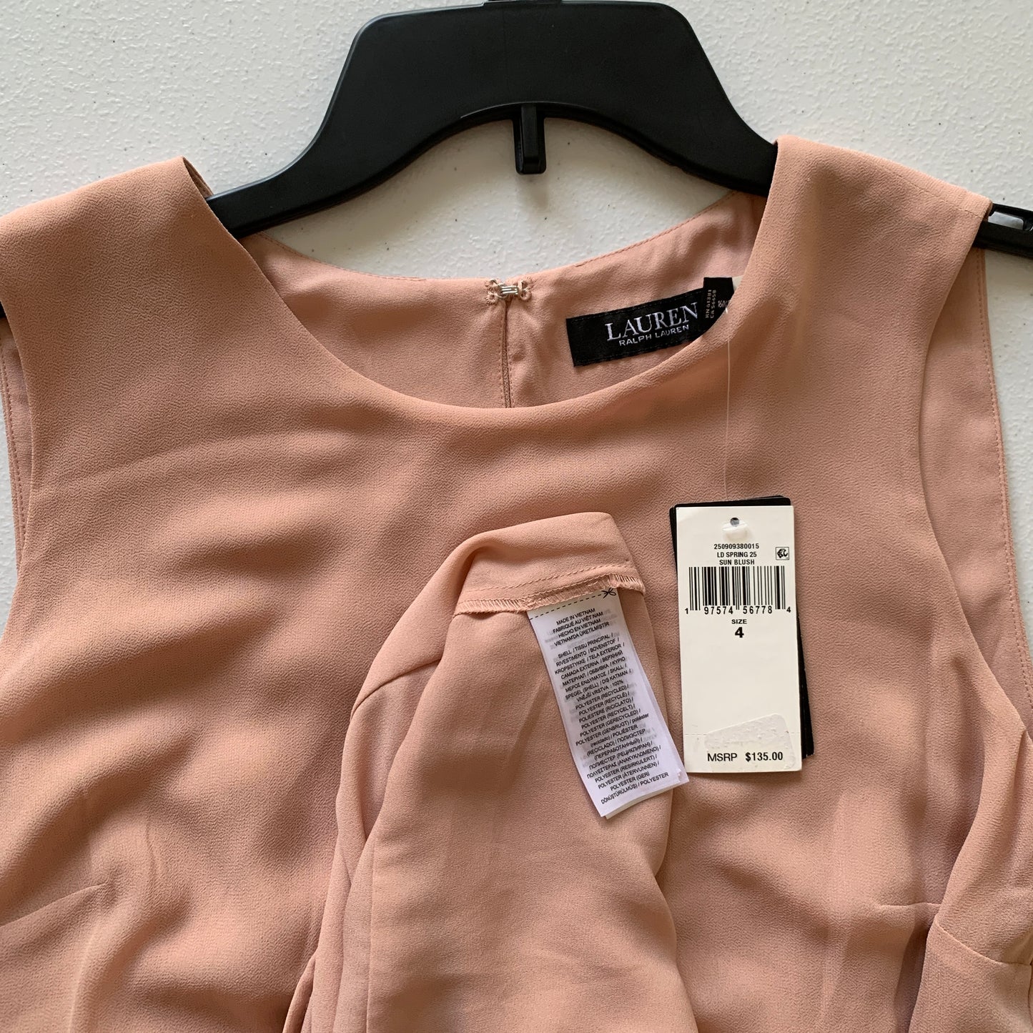 Lauren Ralph Lauren Women’s NWT sun blush sleeveless casual dress size 4