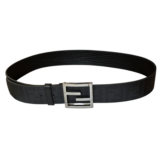 Fendi black FF monogram unisex belt 90 cm 36 inch authentic with COA