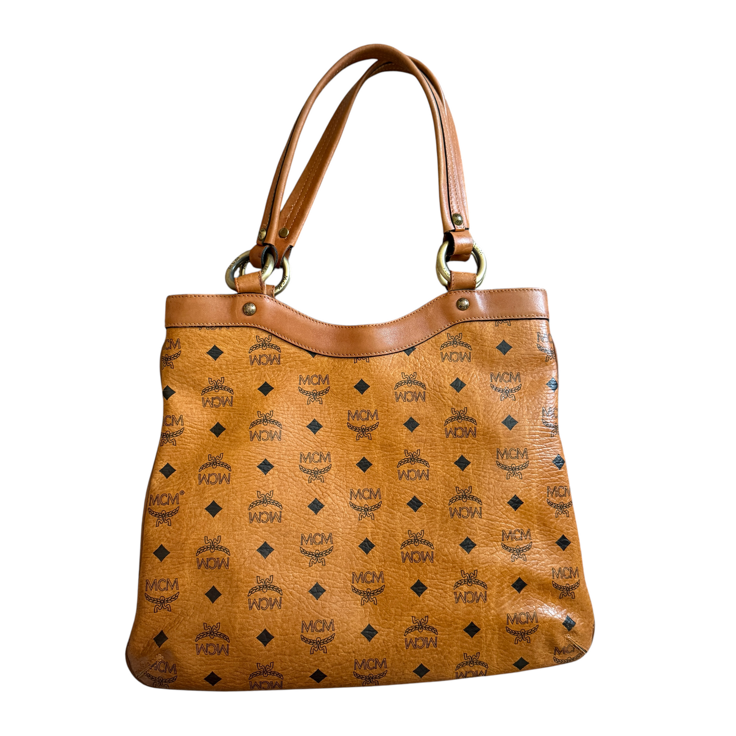 MCM cognac shoulder bag authentic with COA