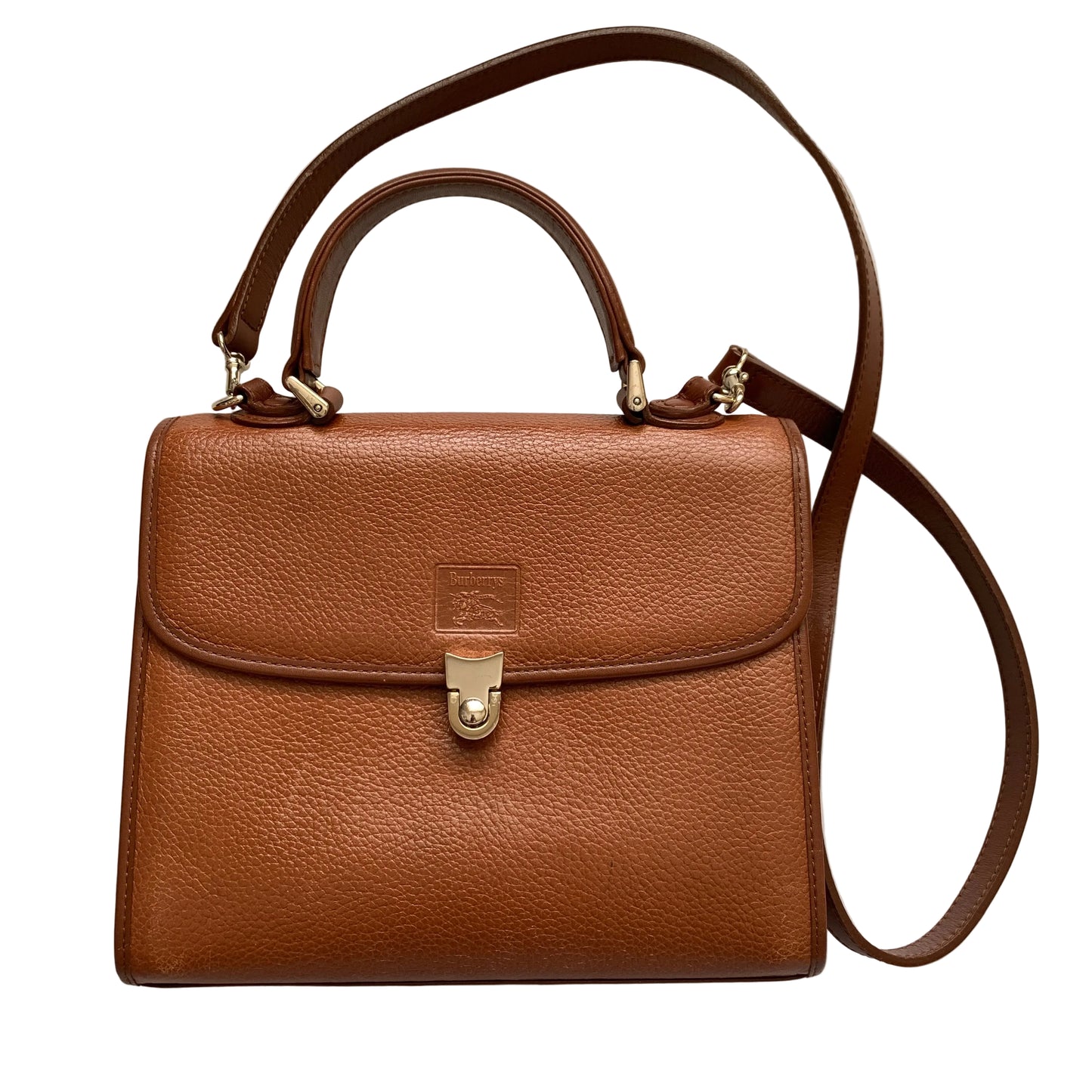 Burberry vintage brown leather 2 way crossbody bag Authentic with COA 9x7.7x2.7
