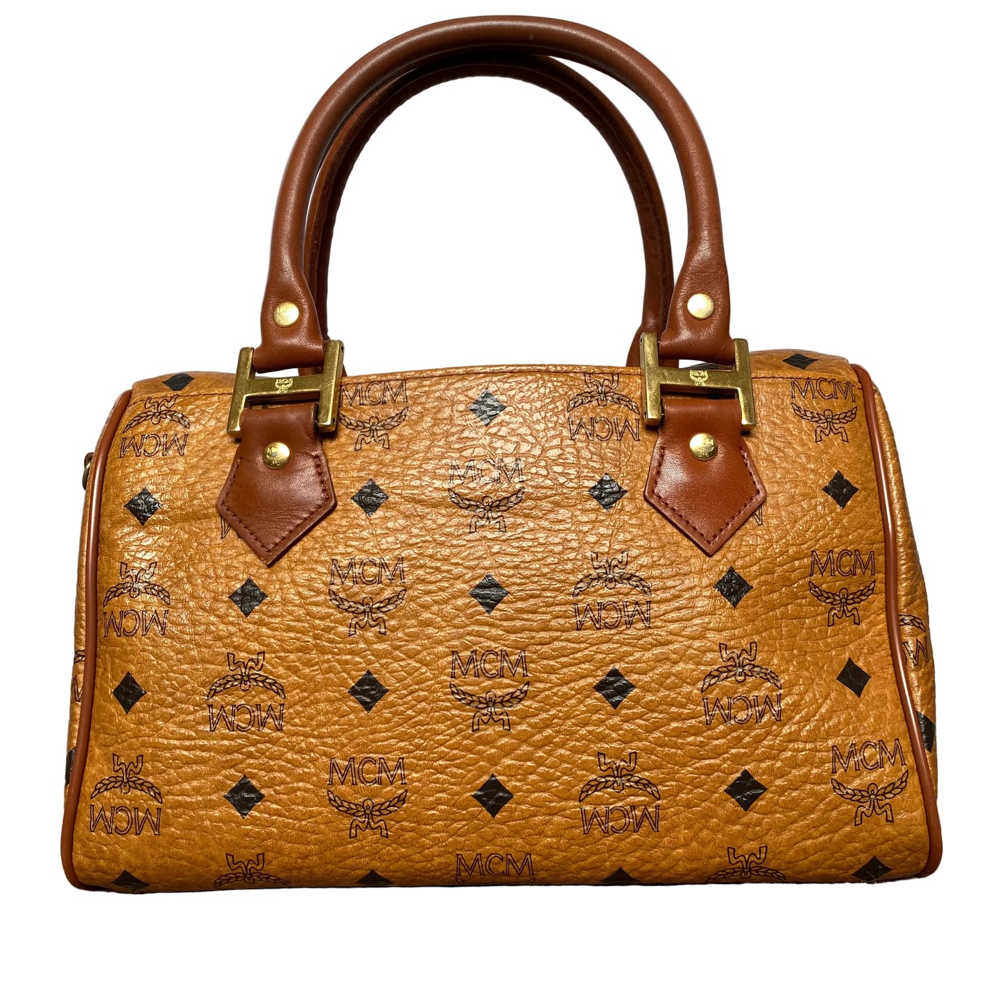 MCM cognac Boston handbag Authentic with coa