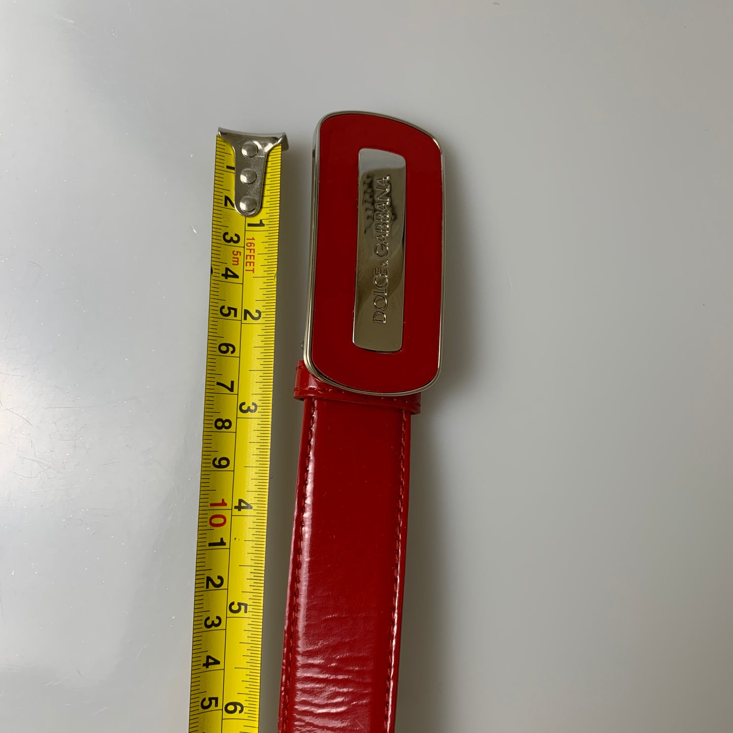 Dolce & Gabbana red patent leather belt authentic with COA 90cm 36 inch