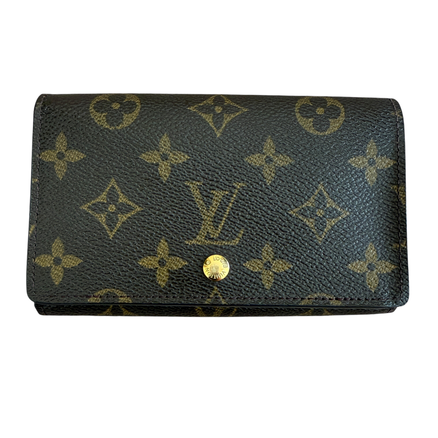 Louis Vuitton monogram compact canvas and leather wallet authentic with COA RA1010