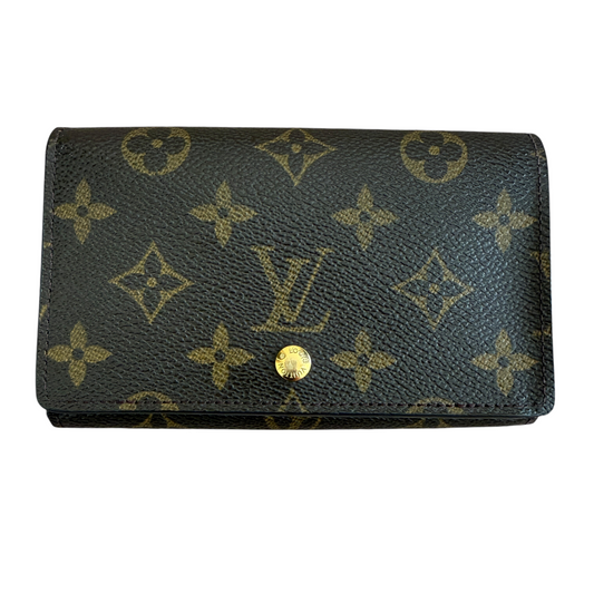Louis Vuitton monogram compact canvas and leather wallet authentic with COA RA1010