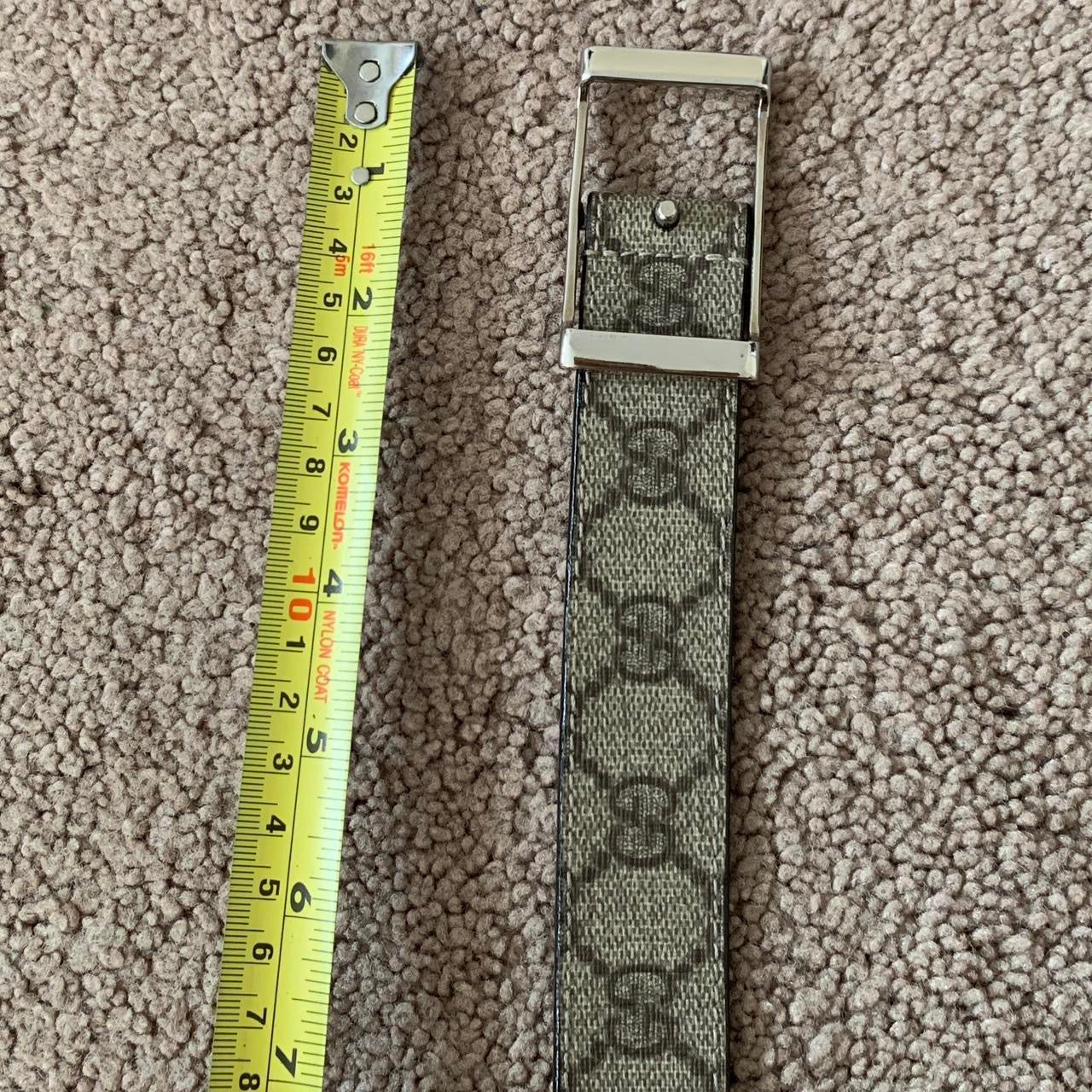 Authentic Gucci unisex monogram belt with silver buckle