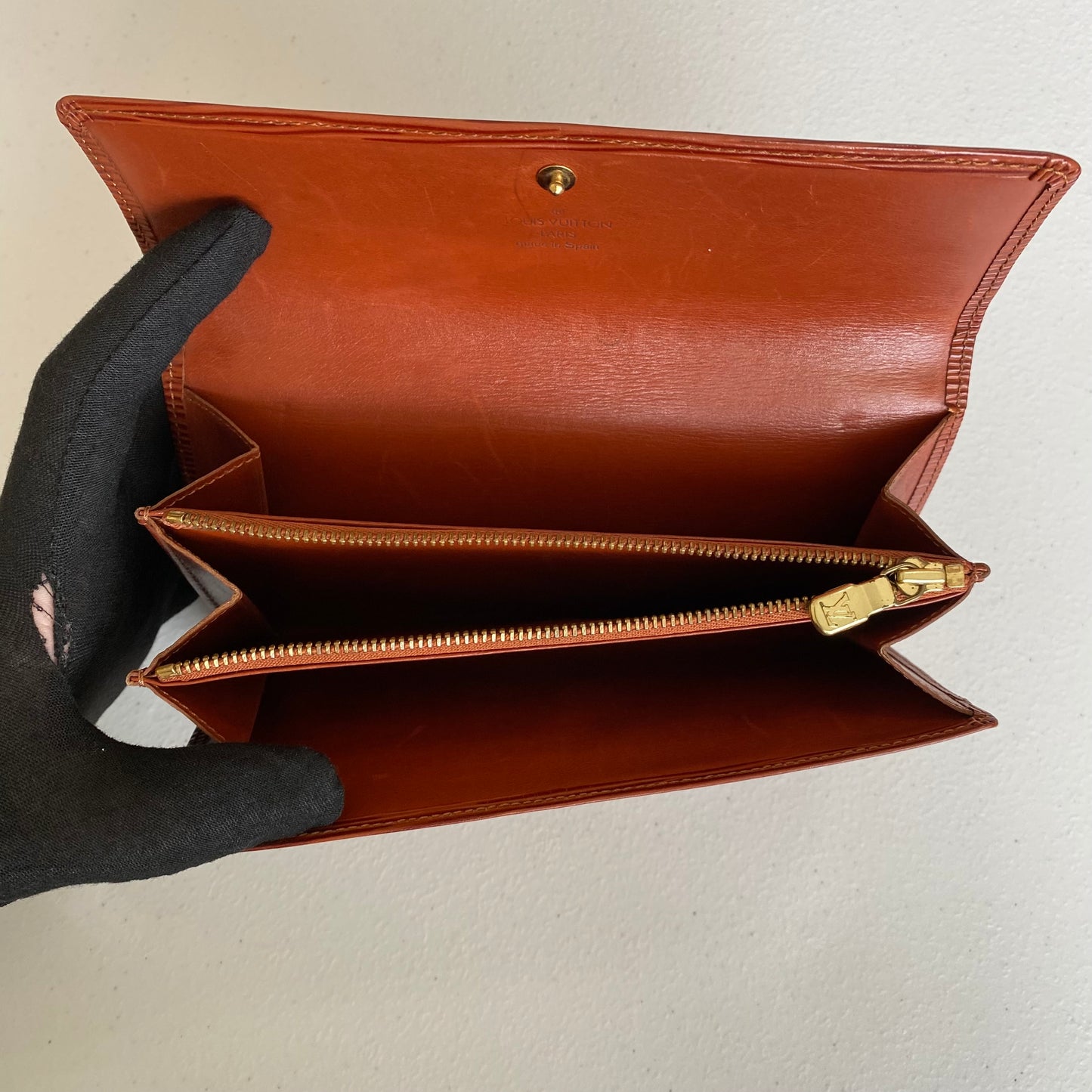 Louis Vuitton brown Epi leather long wallet ca0976 authentic with coa