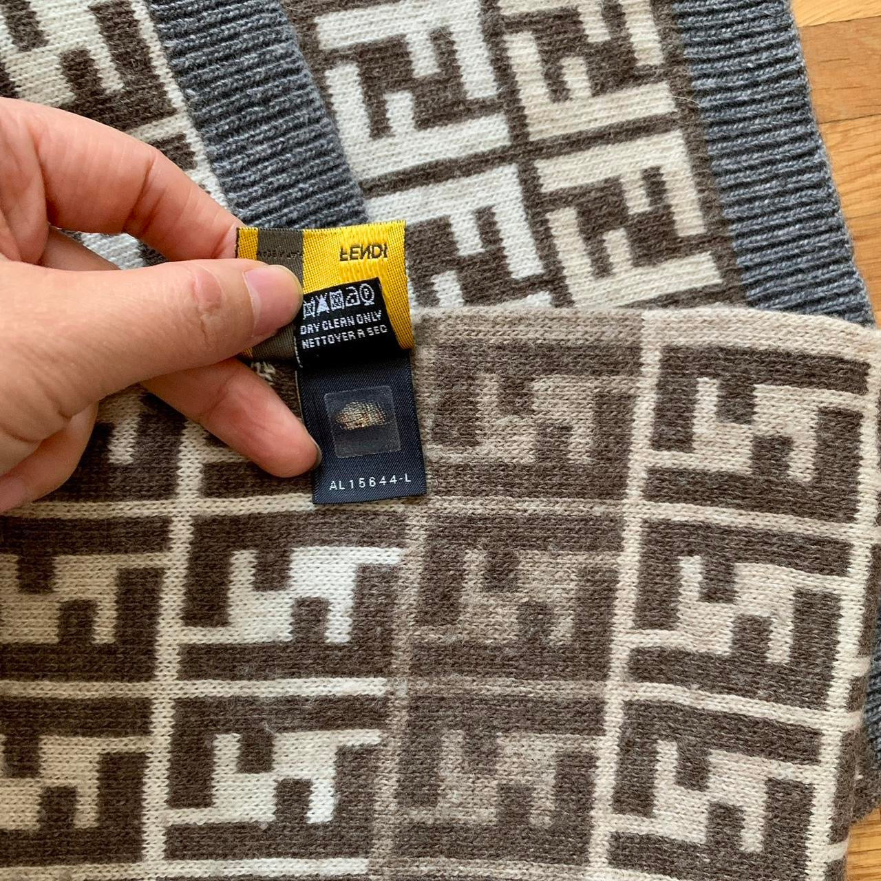 Authentic Fendi monogram women’s wool and cashmere scarf