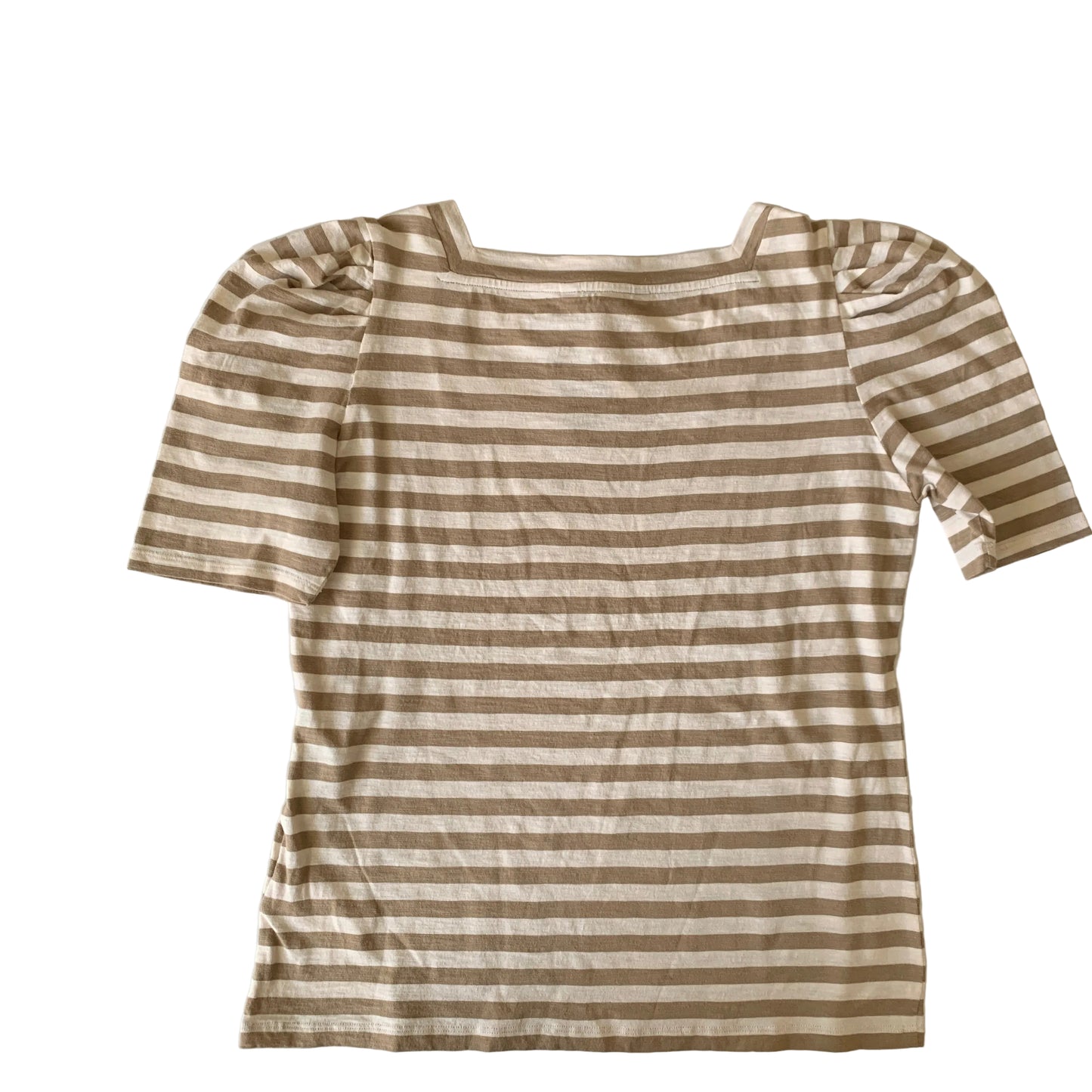 Lauren Ralph Lauren Women’s NWT tan cream striped t shirt size M