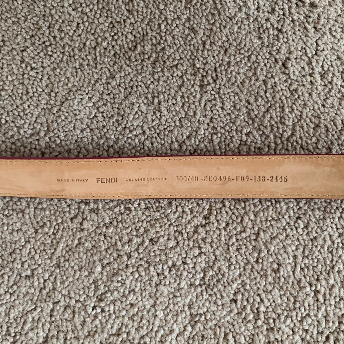 Authentic Fendi women’s fuchsia leather belt with FF buckle