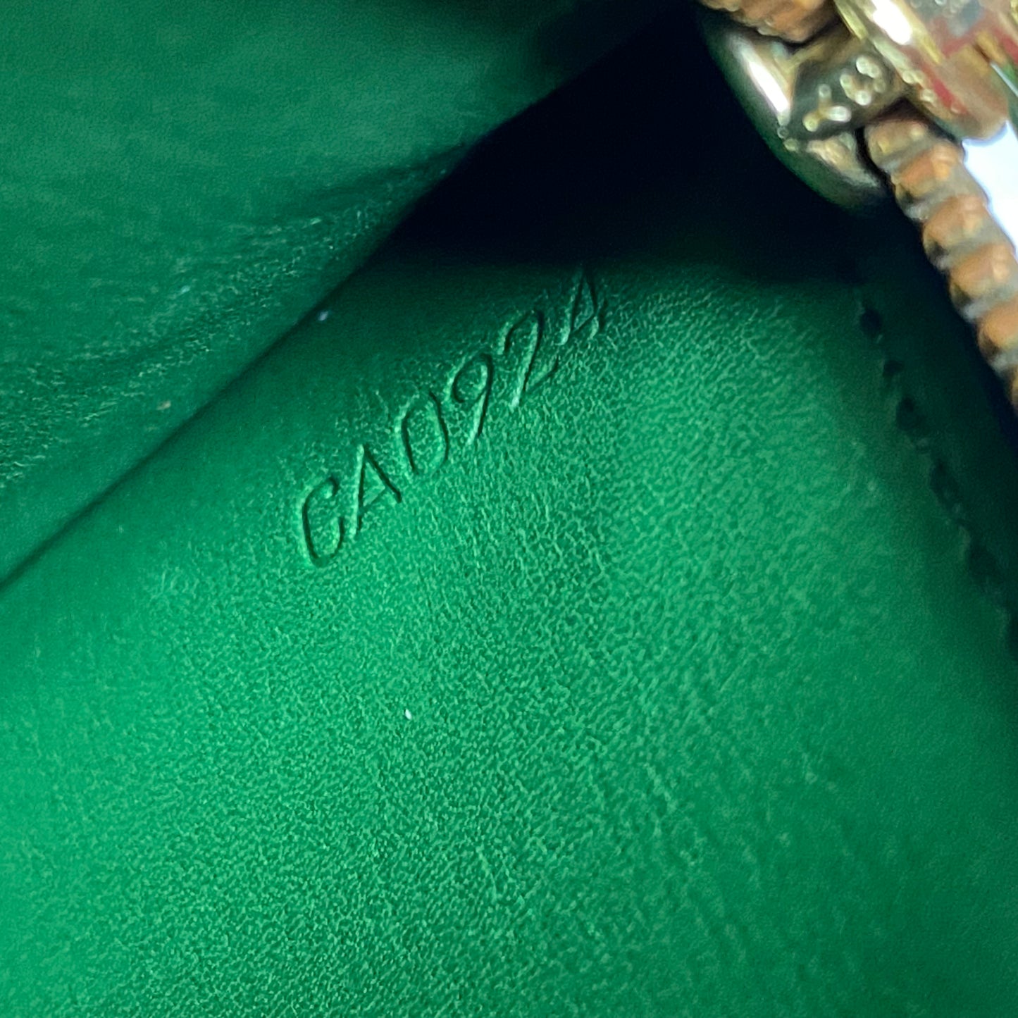 Louis Vuitton green Epi leather long wallet CA0924 Authentic with COA 7.5x4.1
