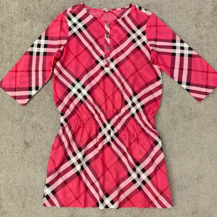 Authentic Burberry cotton check dress size M