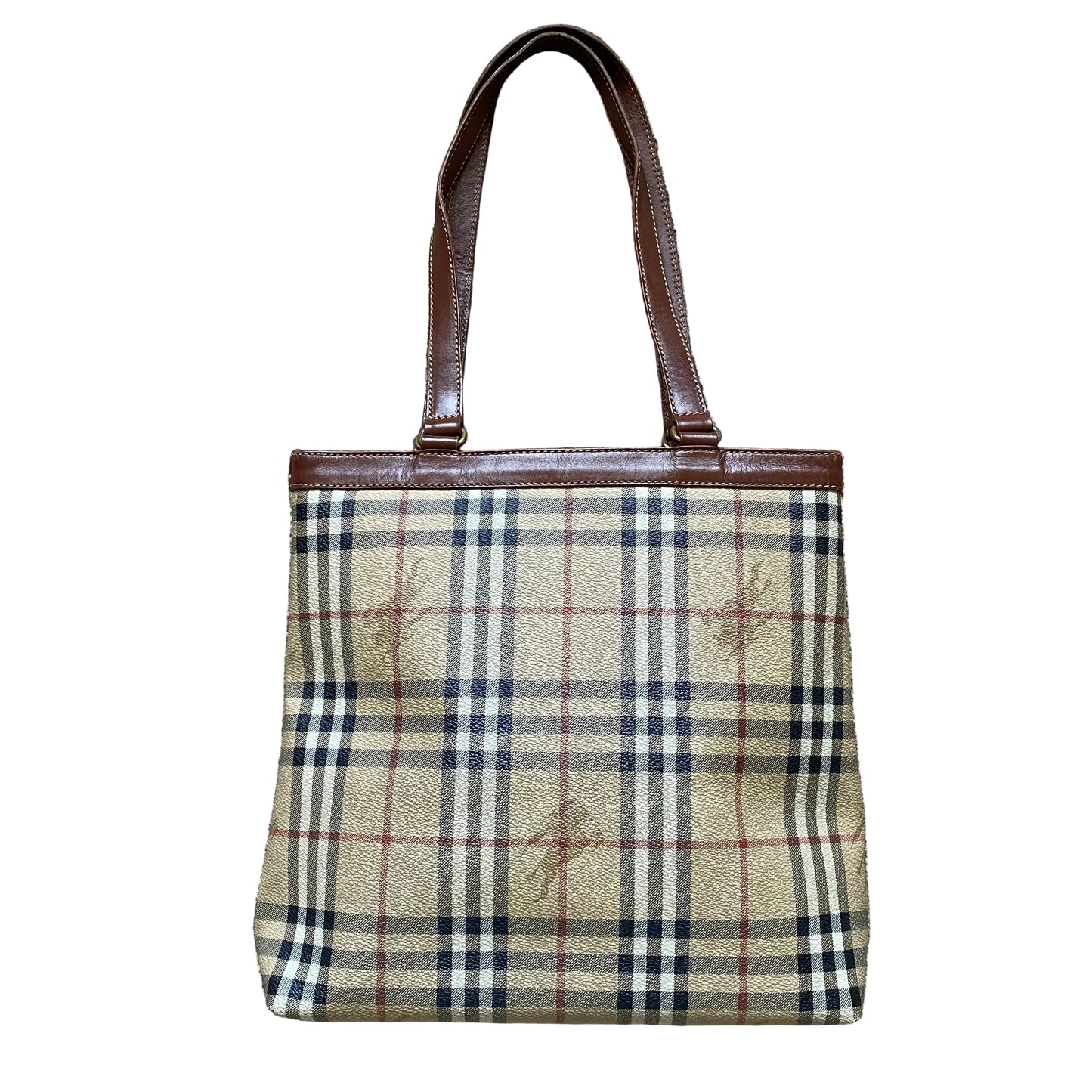 Burberry check shoulder tote bag Authentic with COA