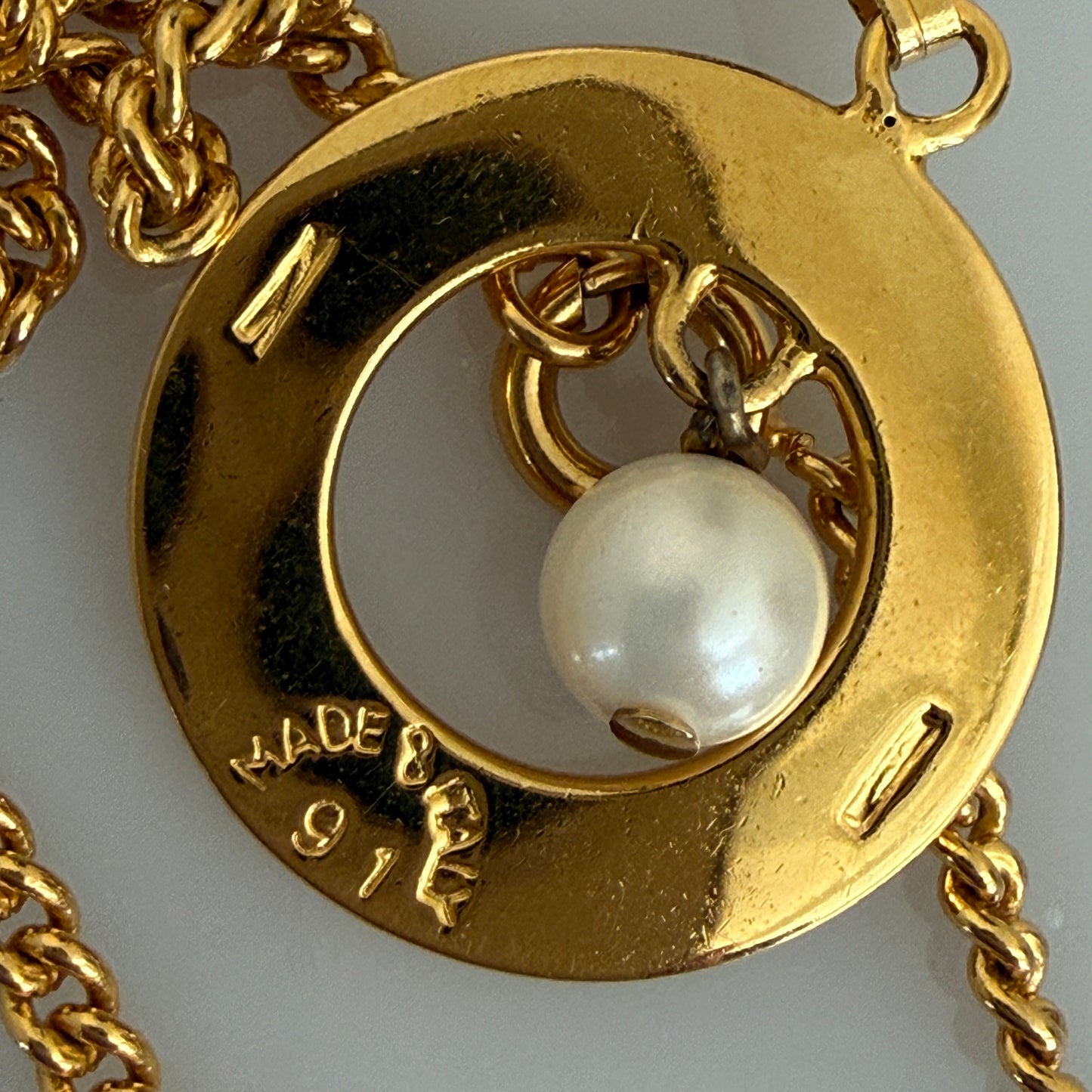 Celine Paris pendant necklace gold plated authentic with COA