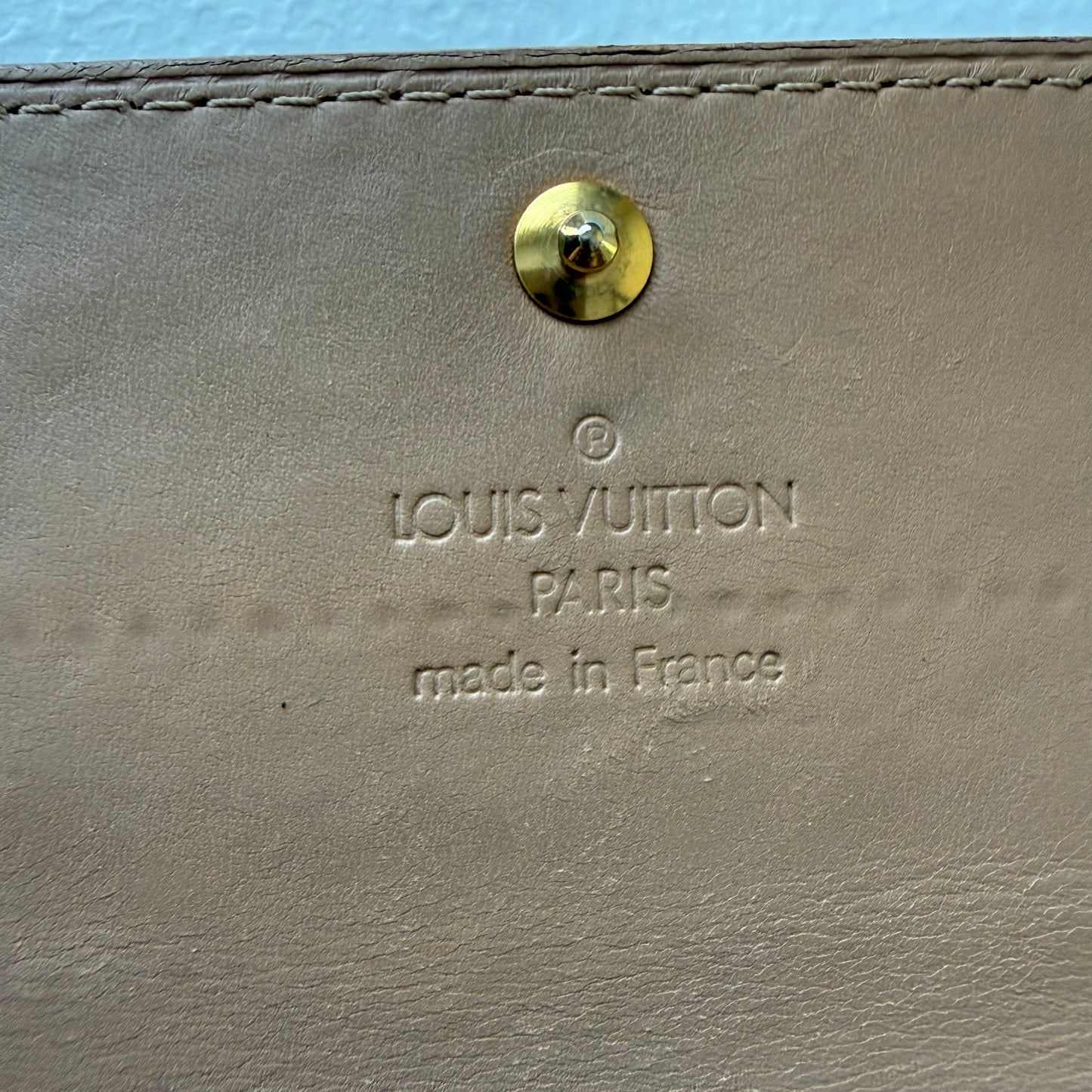 Louis Vuitton Vernis beige monogram long wallet authentic with COA 7.5x4