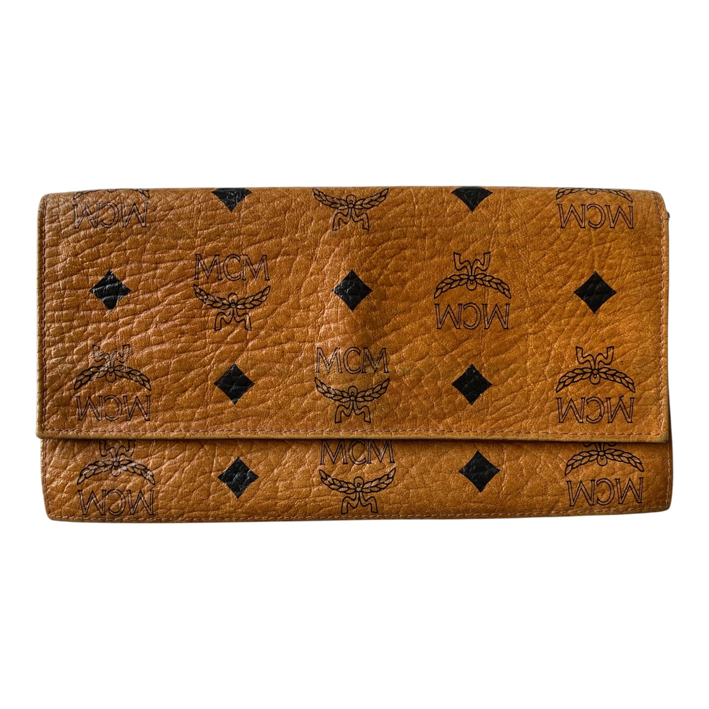 MCM cognac long wallet Authentic with COA 7.7x4.2