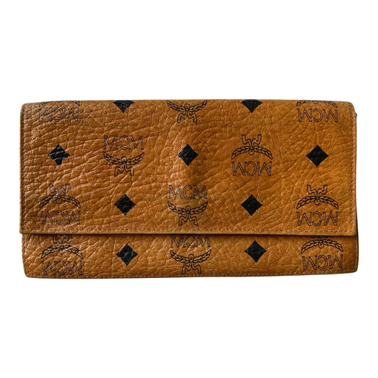 MCM cognac long wallet Authentic with COA