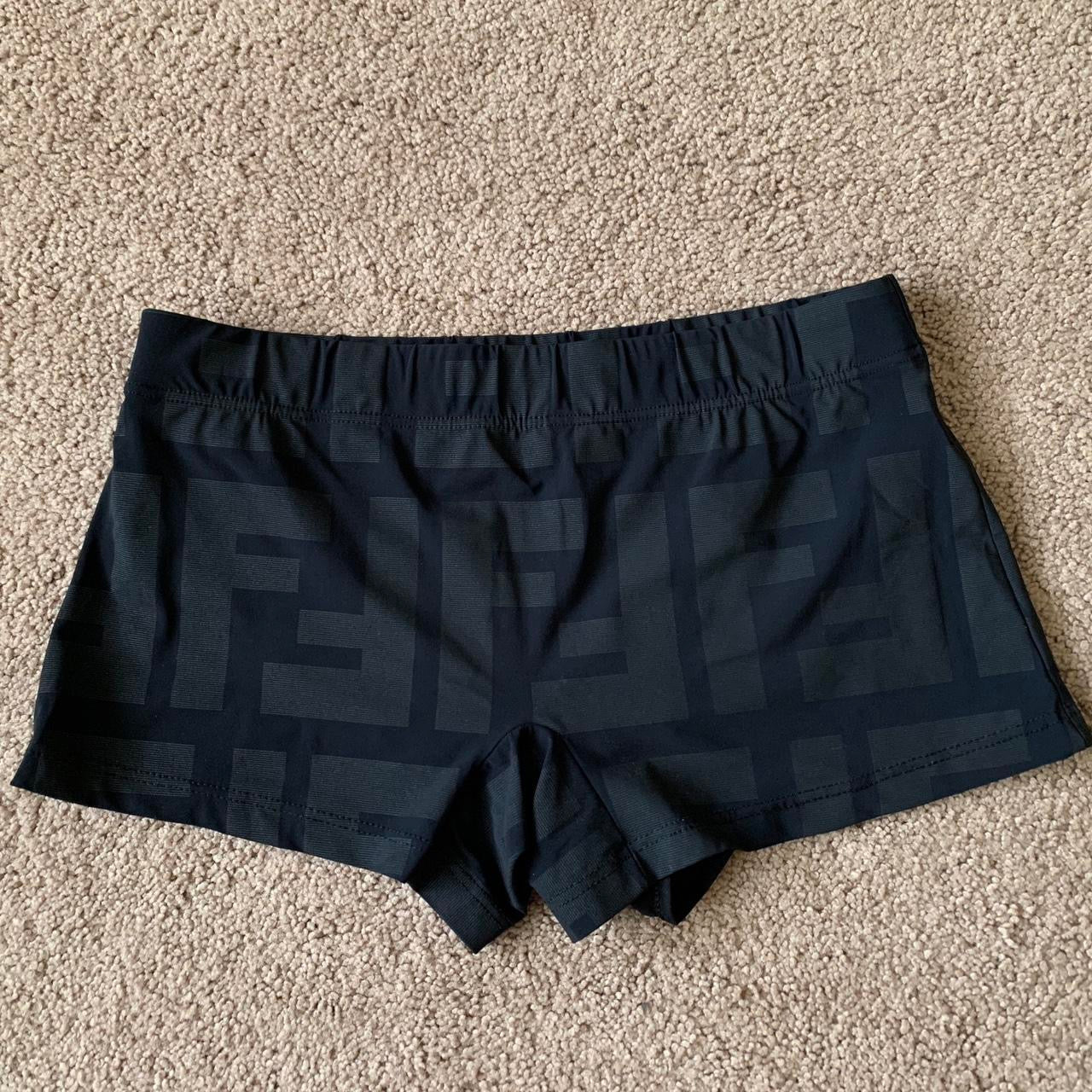 authentic Fendi monogram men’s black swim trunks