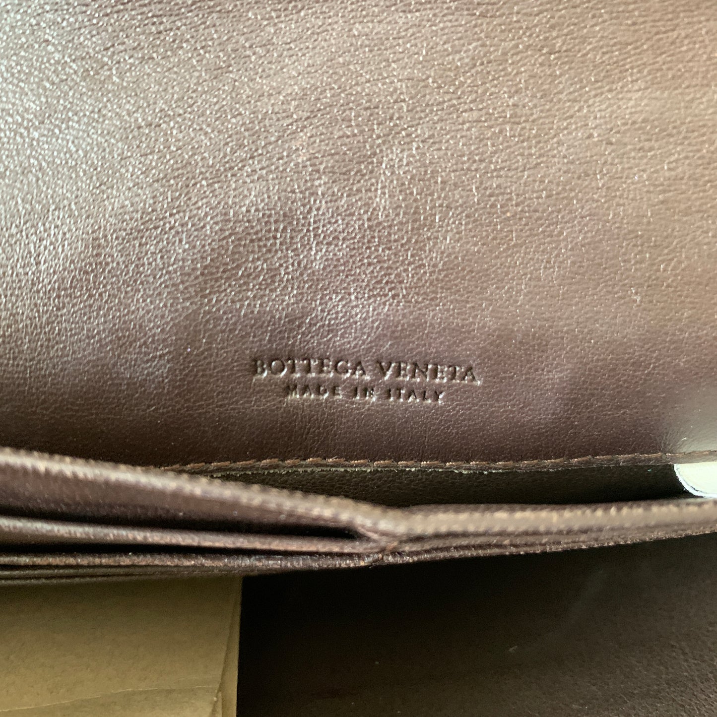 Bottega Veneta intrecciata brown leather long wallet authentic with COA 3.75 x7