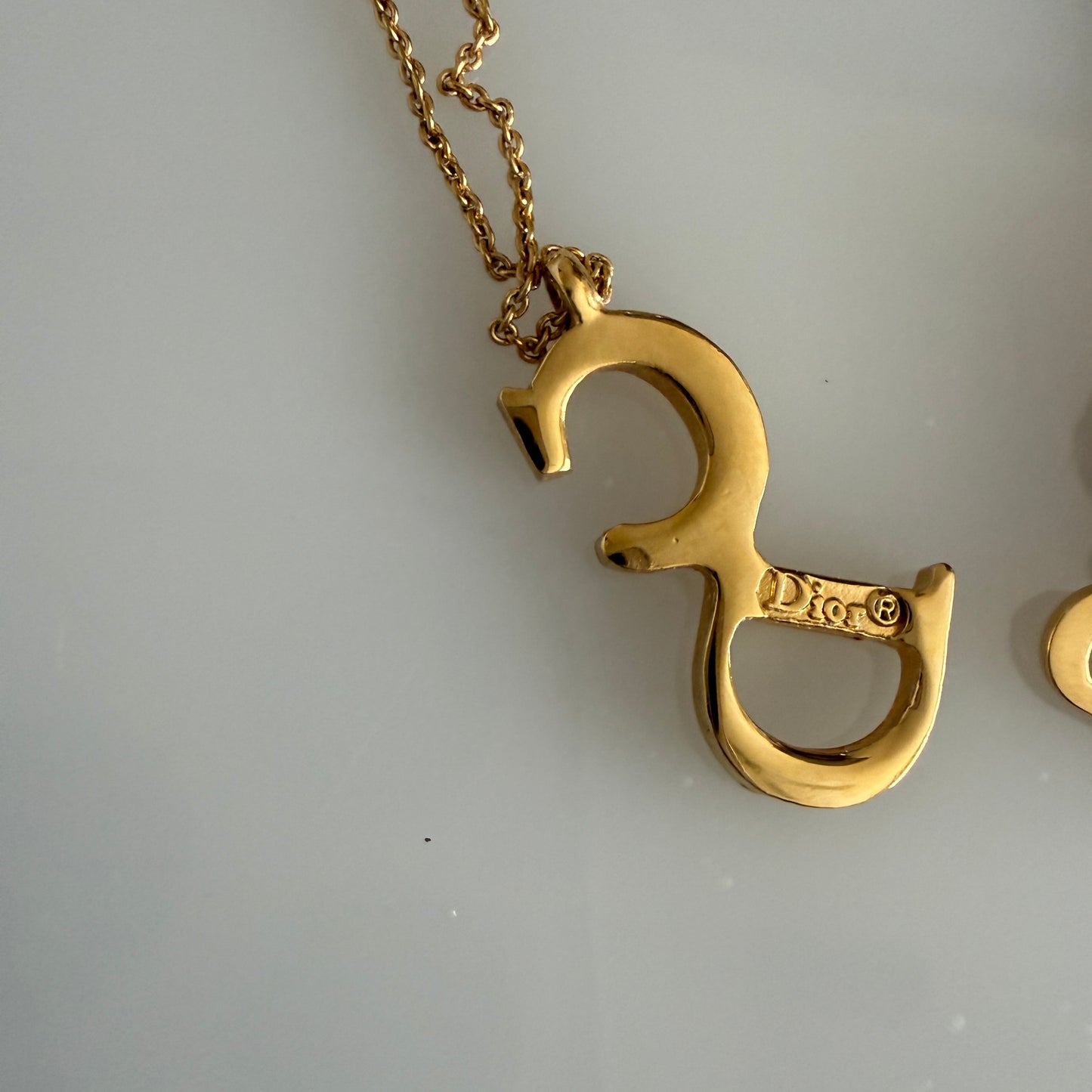 Christian Dior CD pendant necklace authentic with COA and Box