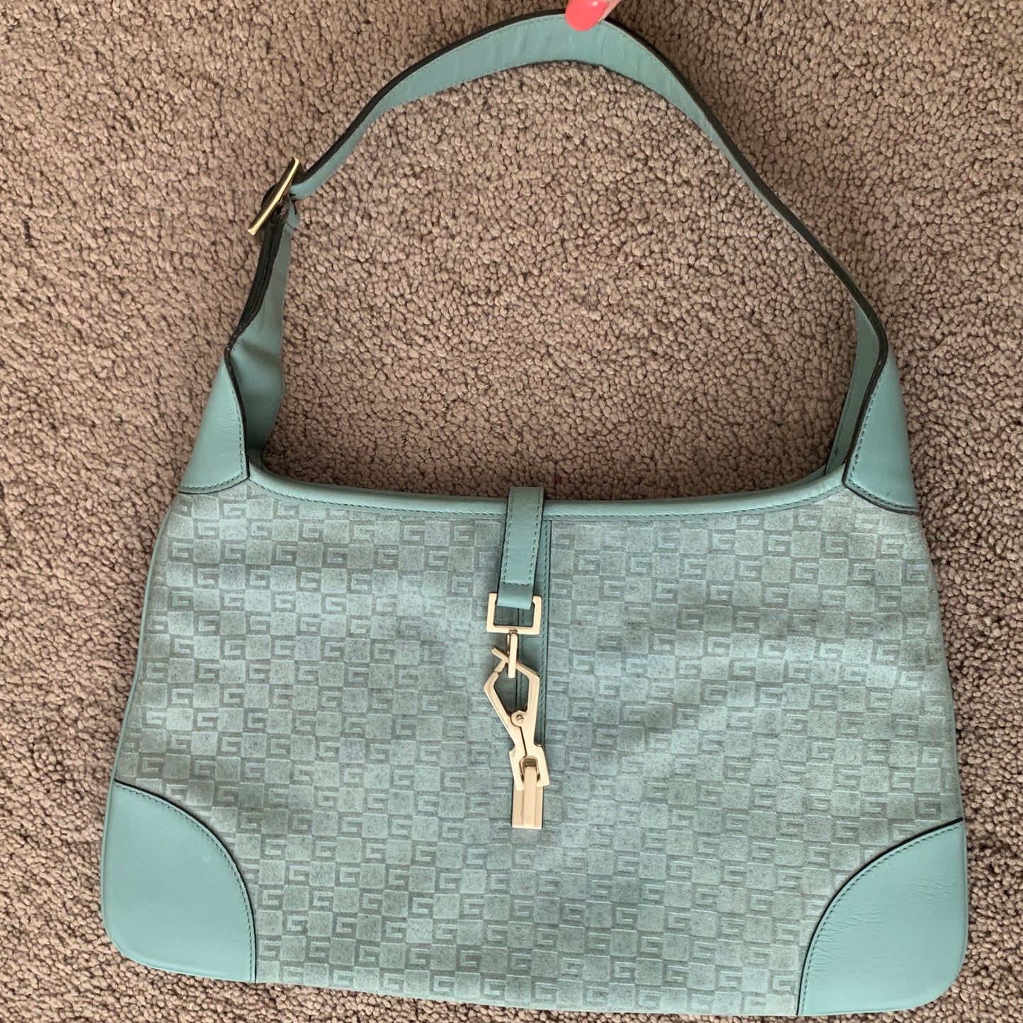 Authentic Gucci women’s vintage Jackie light blue handbag