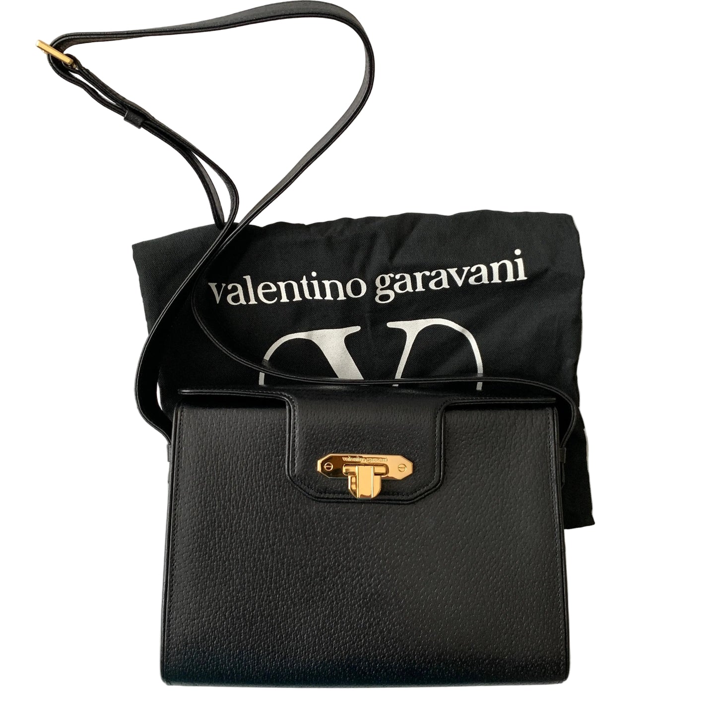 Valentino black leather shoulder bag Authentic with COA