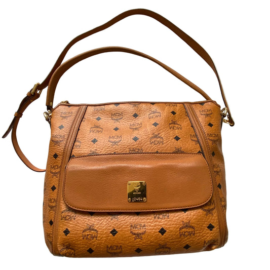 MCM cognac visetos 2 way crossbody bag Authentic with COA16x13x5