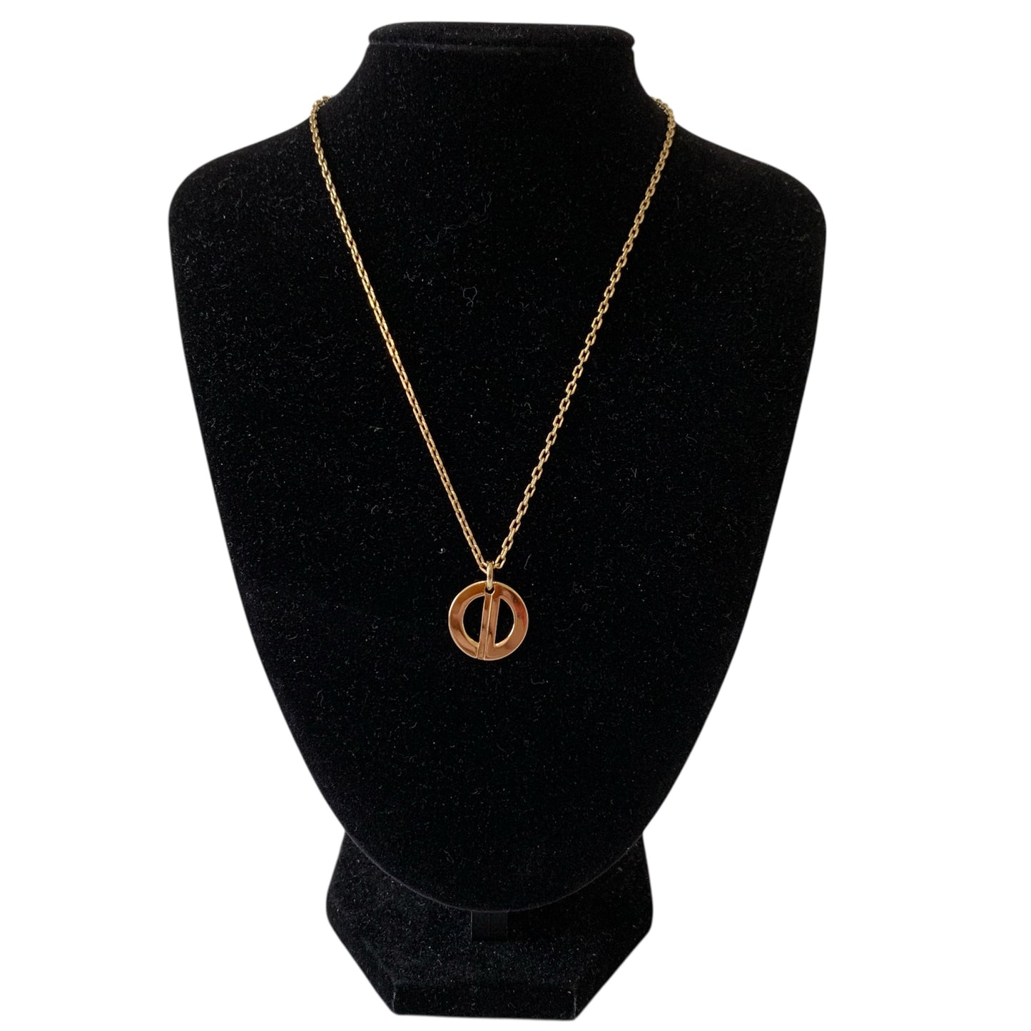 Christian Dior CD logo Necklace gold plated authentic with COA