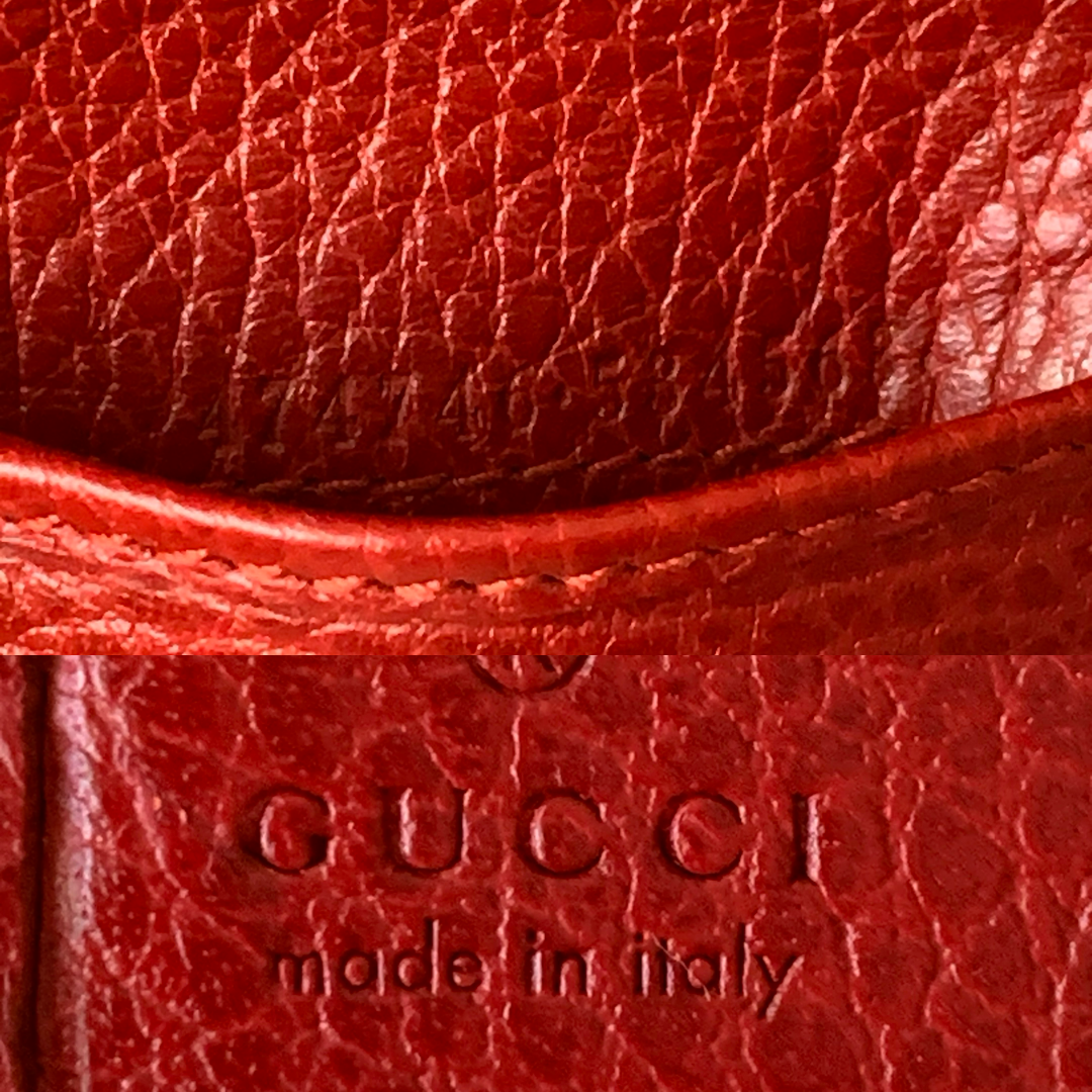 Gucci GG Marmont red leather Wallet authentic with COA 3.2x4.5”