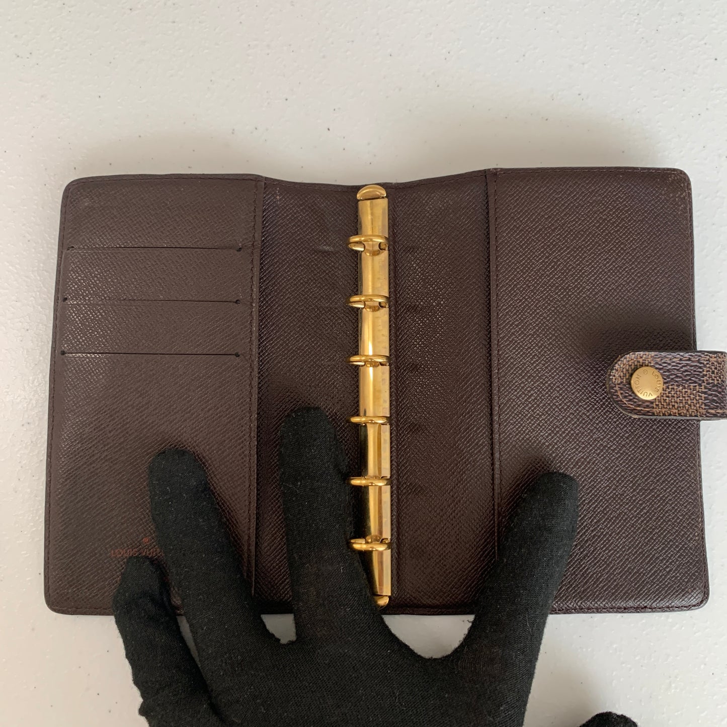 Louis Vuitton unisex damier ebene agenda Planner PM ca0070 authentic with COA