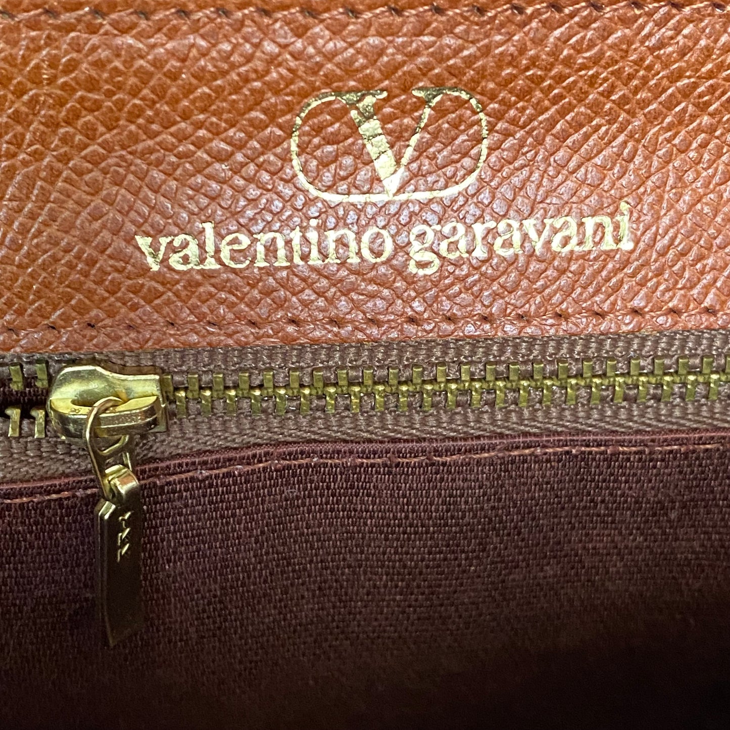 Valentino brown leather logo Crossbody bag Authentic with COA