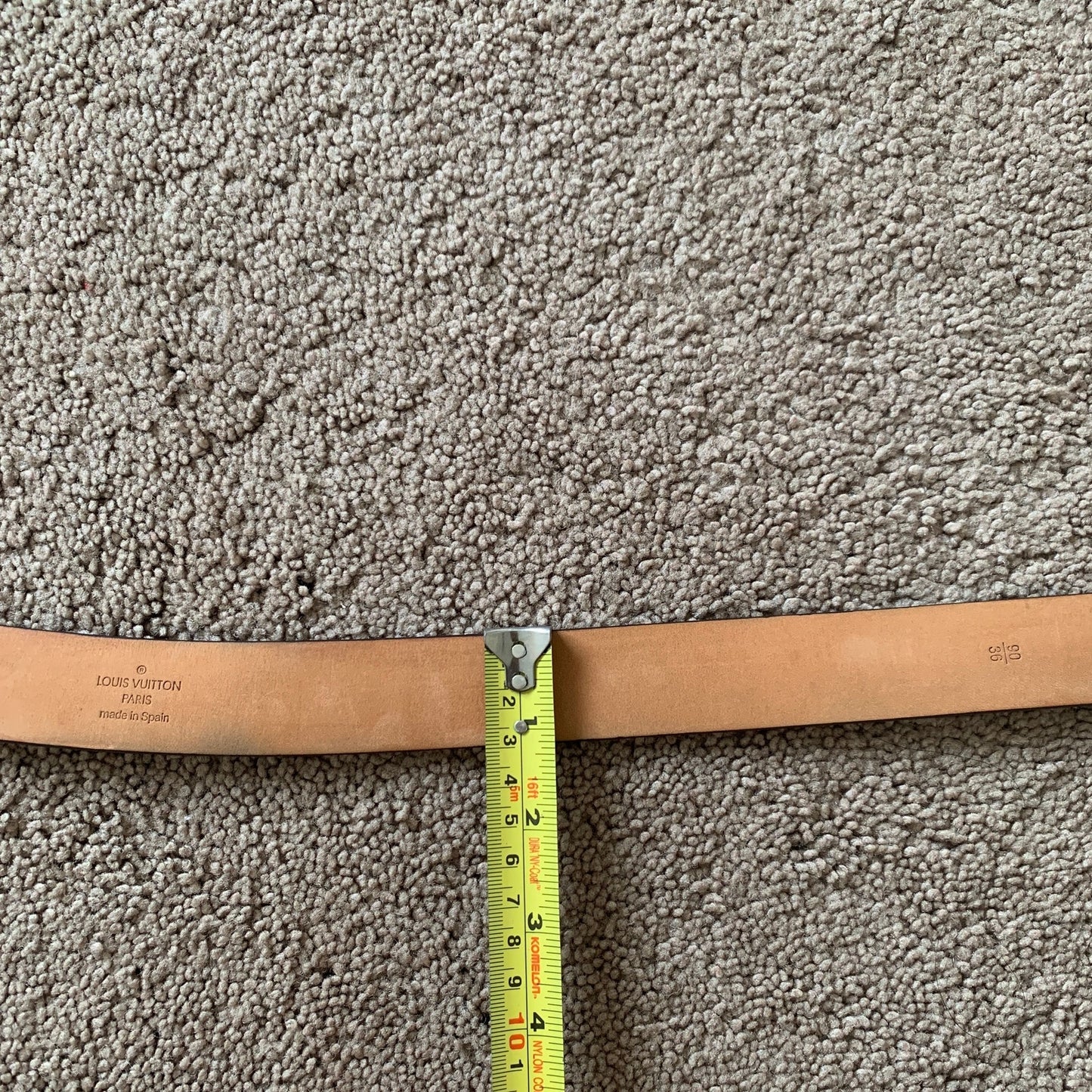 Authentic Louis Vuitton unisex monogram belt size 36 inch 90 cm