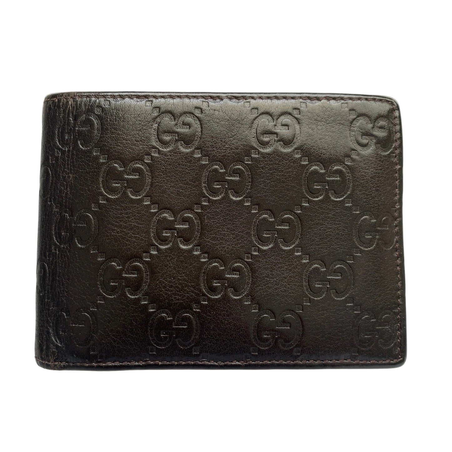 Gucci GG monogram men’s bifold leather wallet Authentic with COA 5x3.7