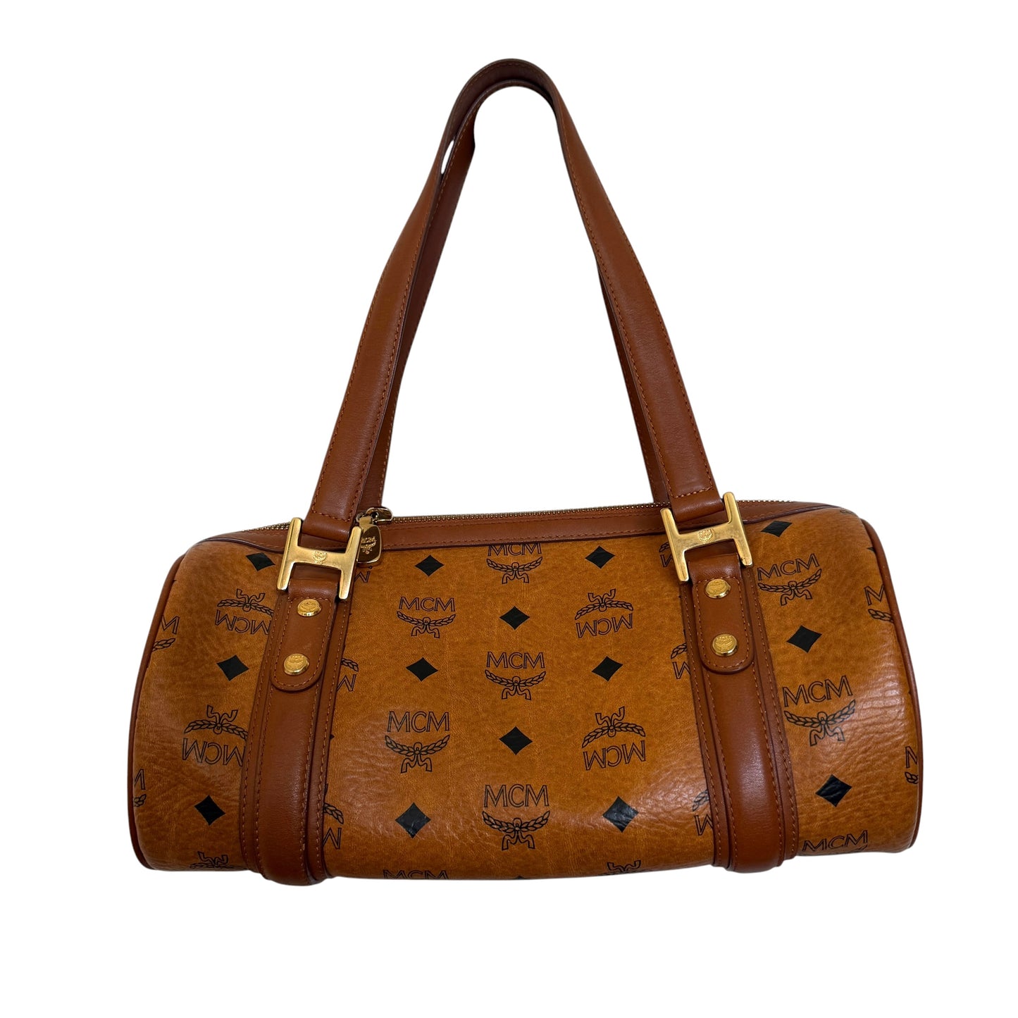 MCM cognac papillon shoulder bag authentic with COA 12x5.5x5