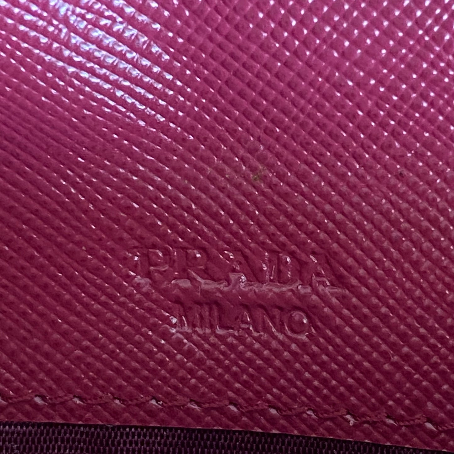 Prada pink saffiano leather long wallet authentic with coa