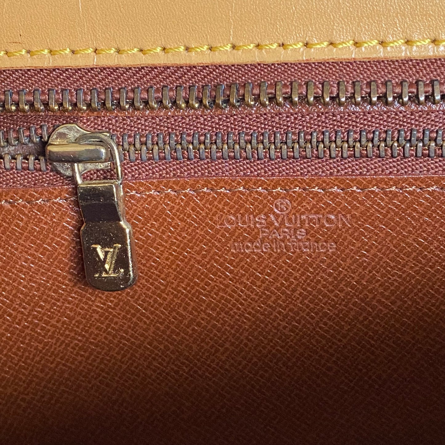 Louis Vuitton yellow Epi leather clutch MI864 bag Authentic with COA