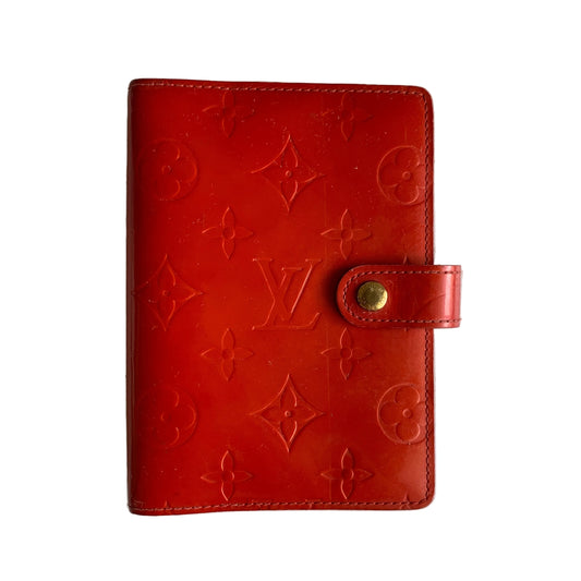 Louis Vuitton red monogram vernis Agenda CA0093 authentic with COA