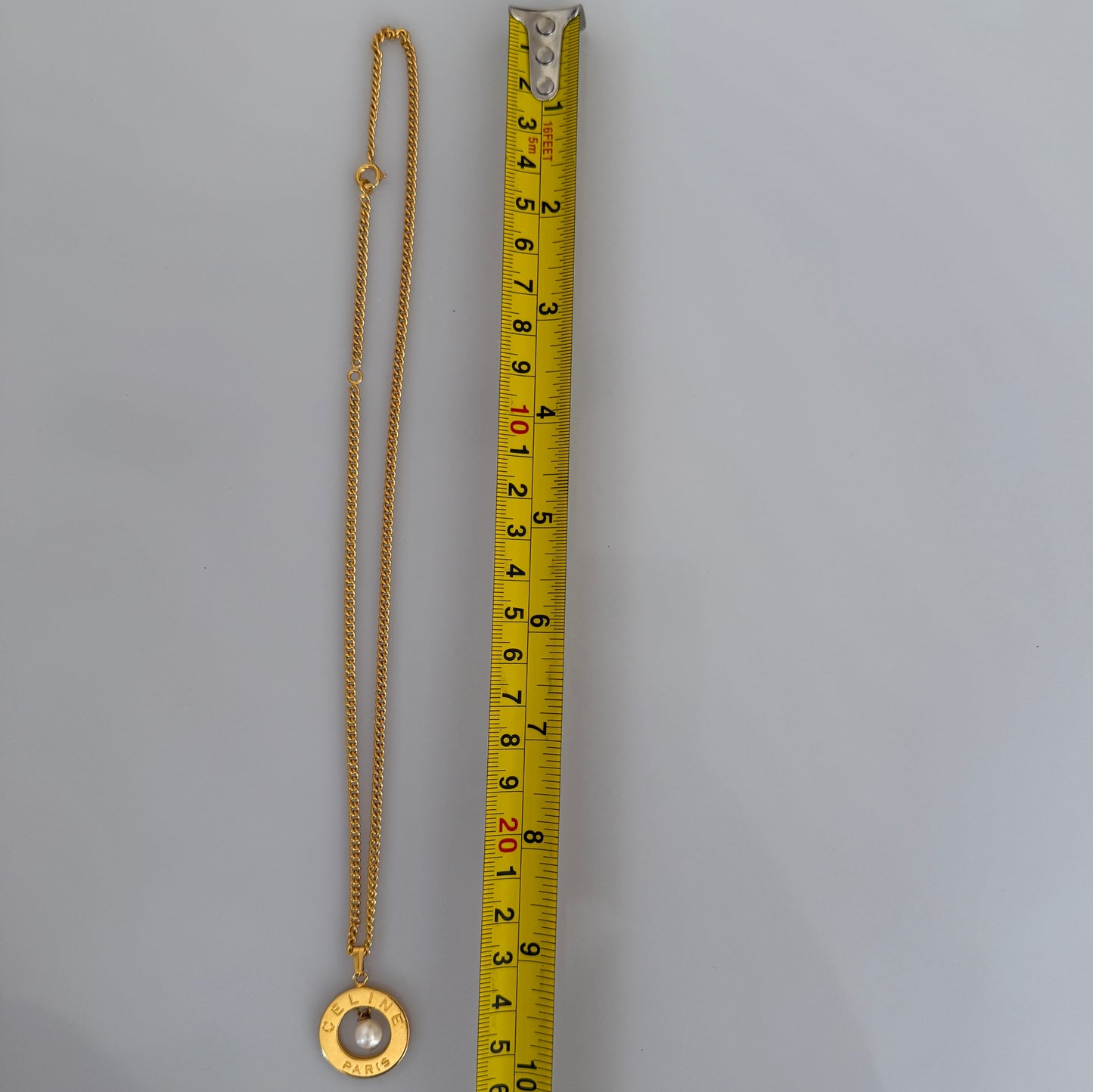 Celine Paris pendant necklace gold plated authentic with COA
