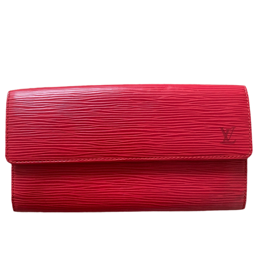 LV1031 Louis Vuitton women's long red Epi leather wallet
