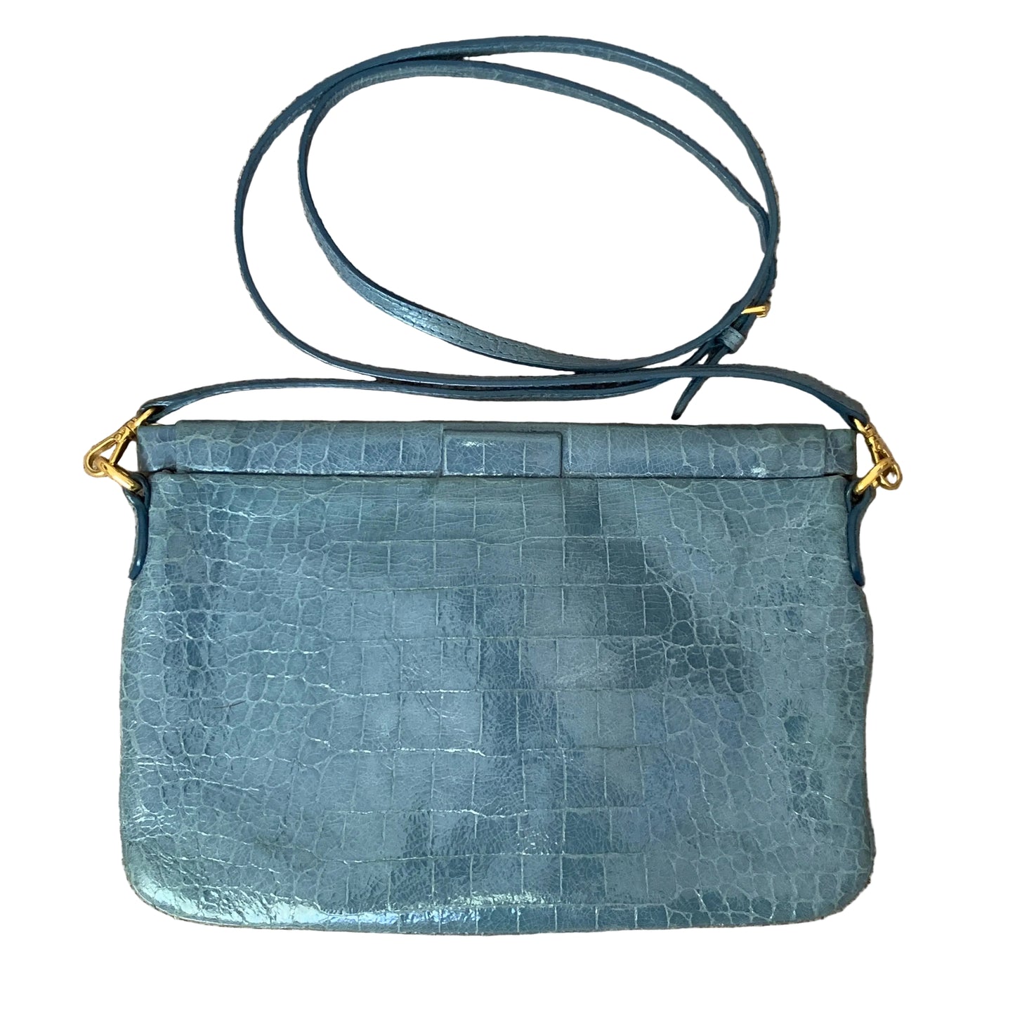 Miu miu blue leather crossbody bag Authentic with COA 10x6.7