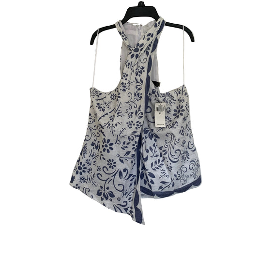 Lauren Ralph Lauren women’s NWT white blue printed linen tank size XL