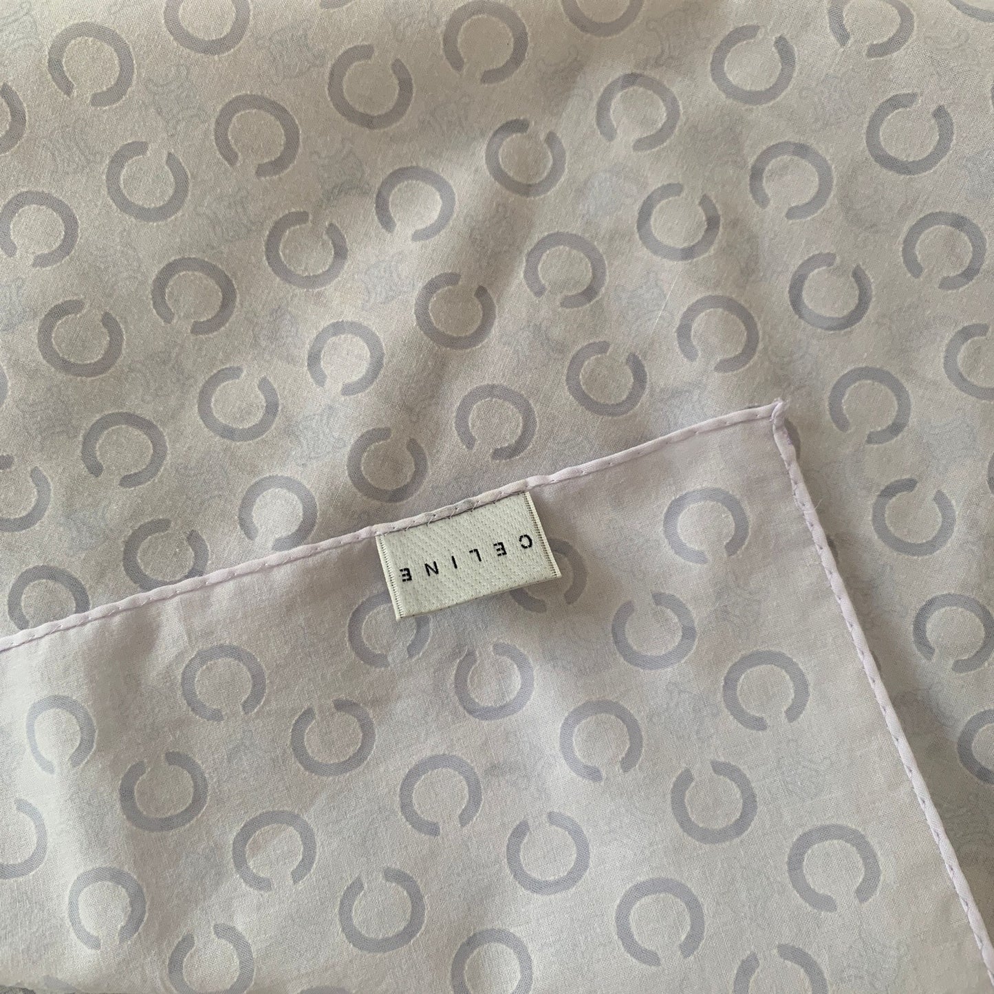 Celine women's cotton logo foulard scarf handkerchief